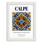 Calpe, Spain – Travel Poster, placed in minimal white frame