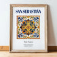 San Sebastián, Spain – Wanderlust Wall Decor, in wooden frame leaning on the floor