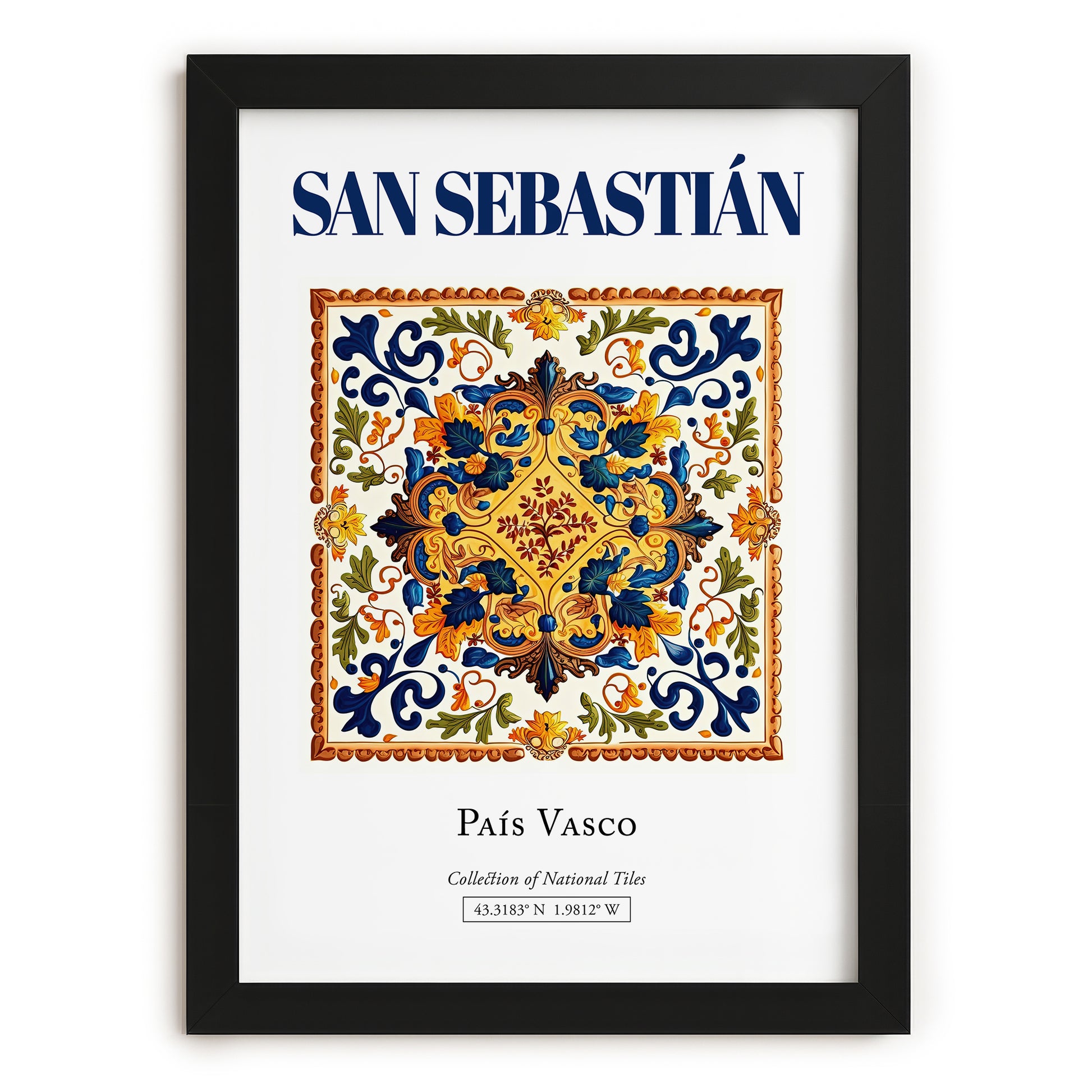 San Sebastián, Spain – Wanderlust Wall Decor, in sleek black frame