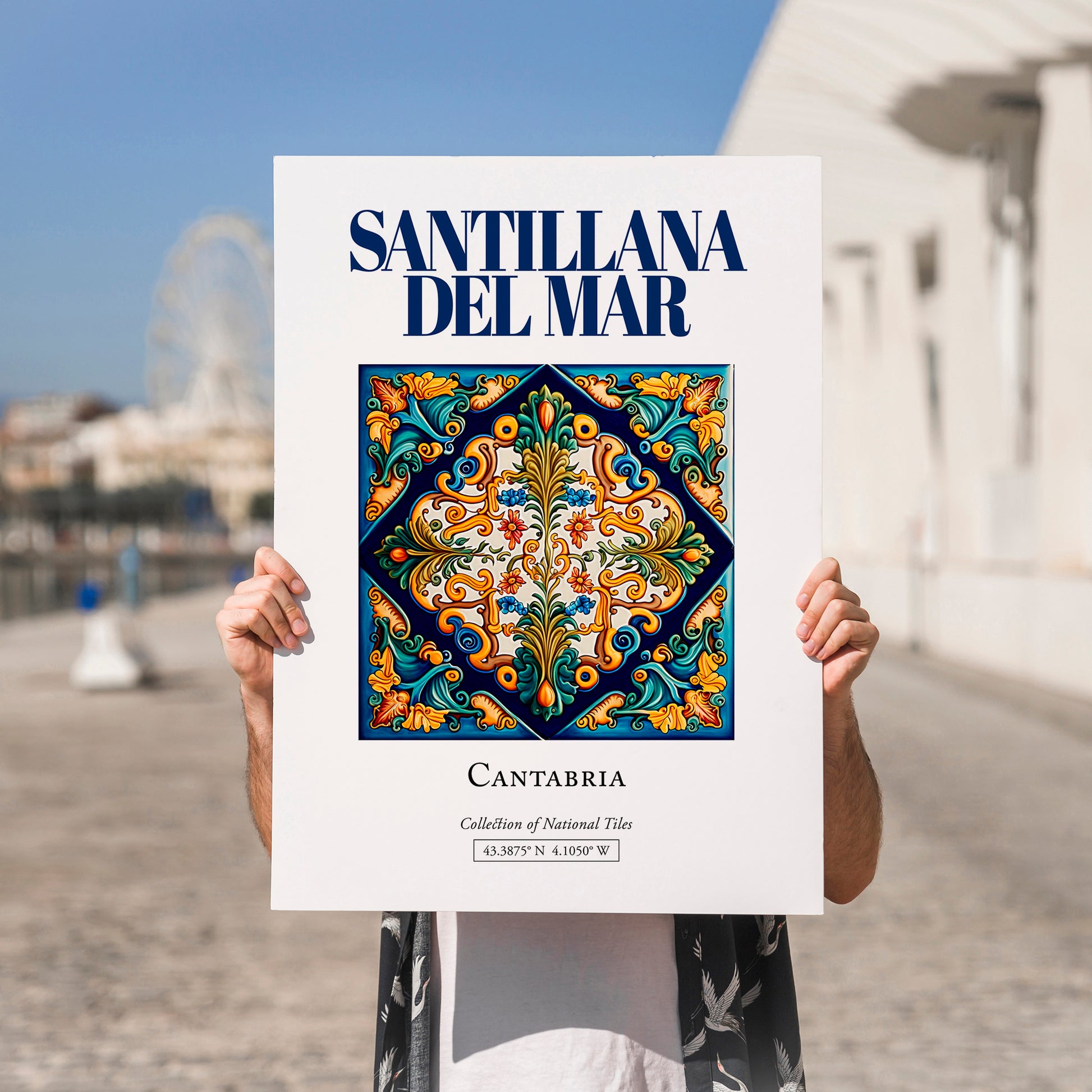 Santillana del Mar, Spain – Travel Wall Art, no-text version framed in wood