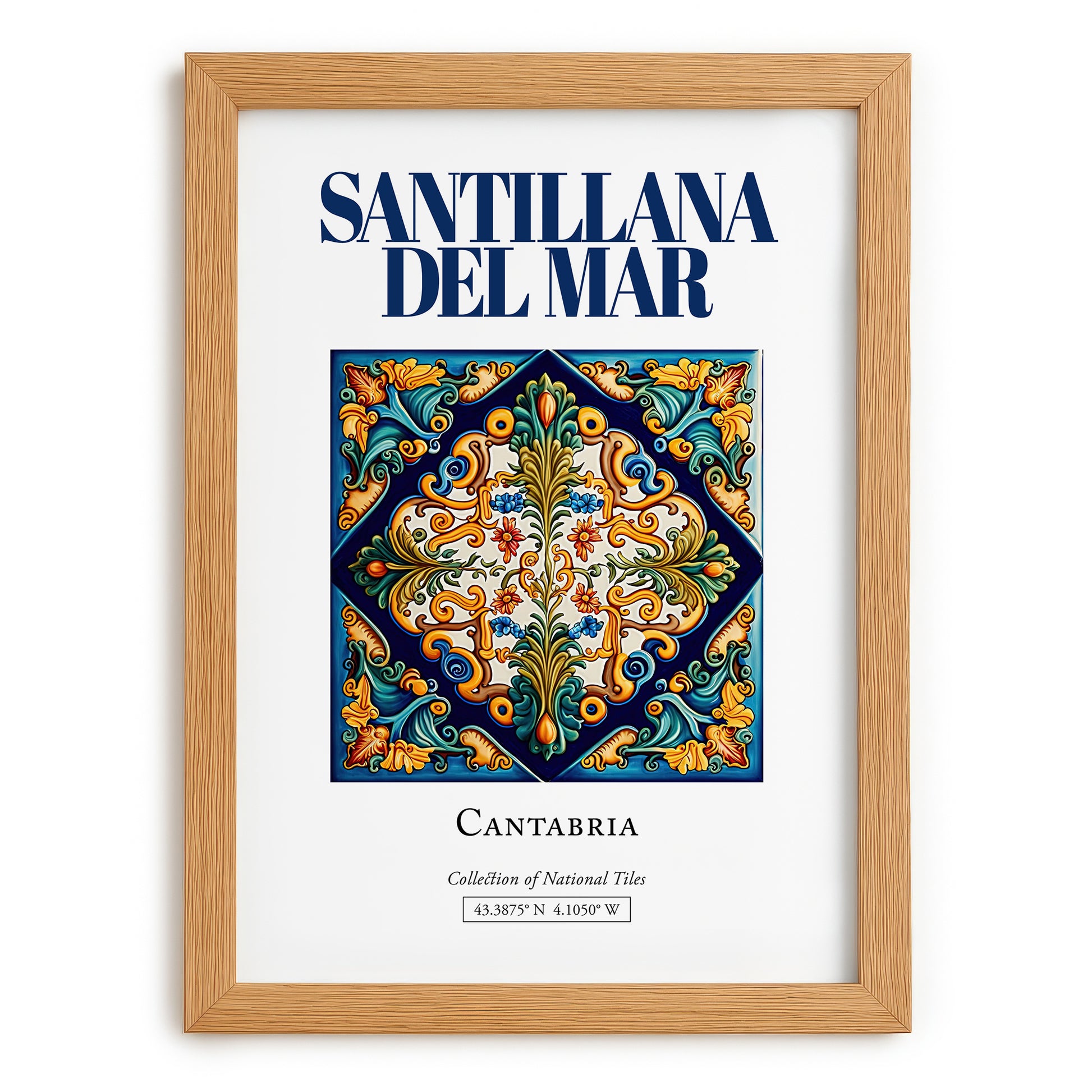 Santillana del Mar, Spain – Travel Wall Art, set in oak frame