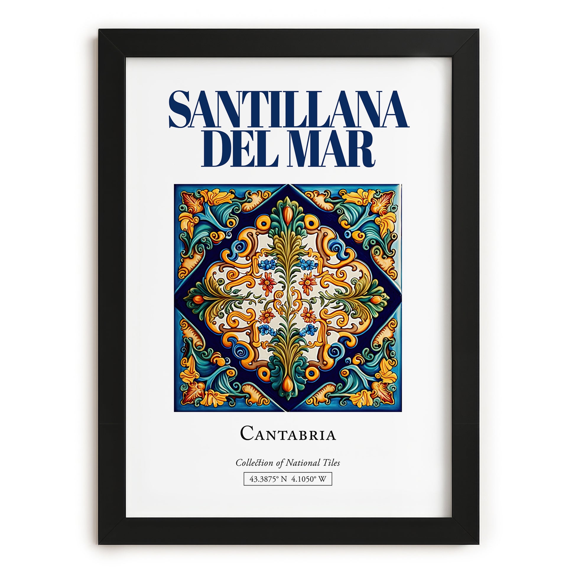 Santillana del Mar, Spain – Travel Wall Art, in sleek black frame
