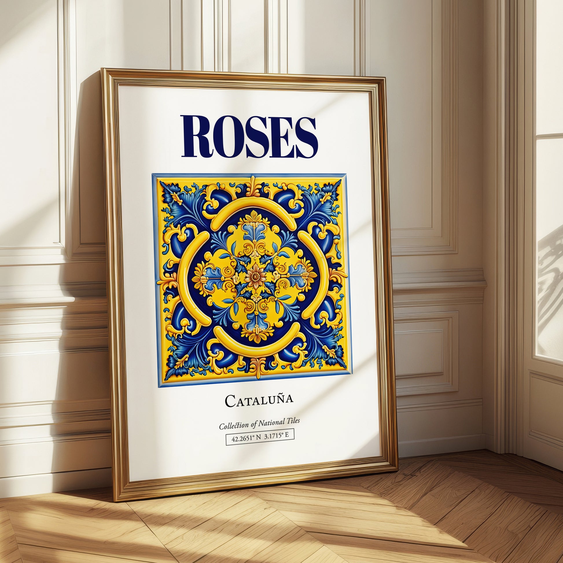 Roses, Spain – Travel Poster, styled in a charming Paris street view