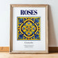 Roses, Spain – Travel Poster, in wooden frame leaning on the floor