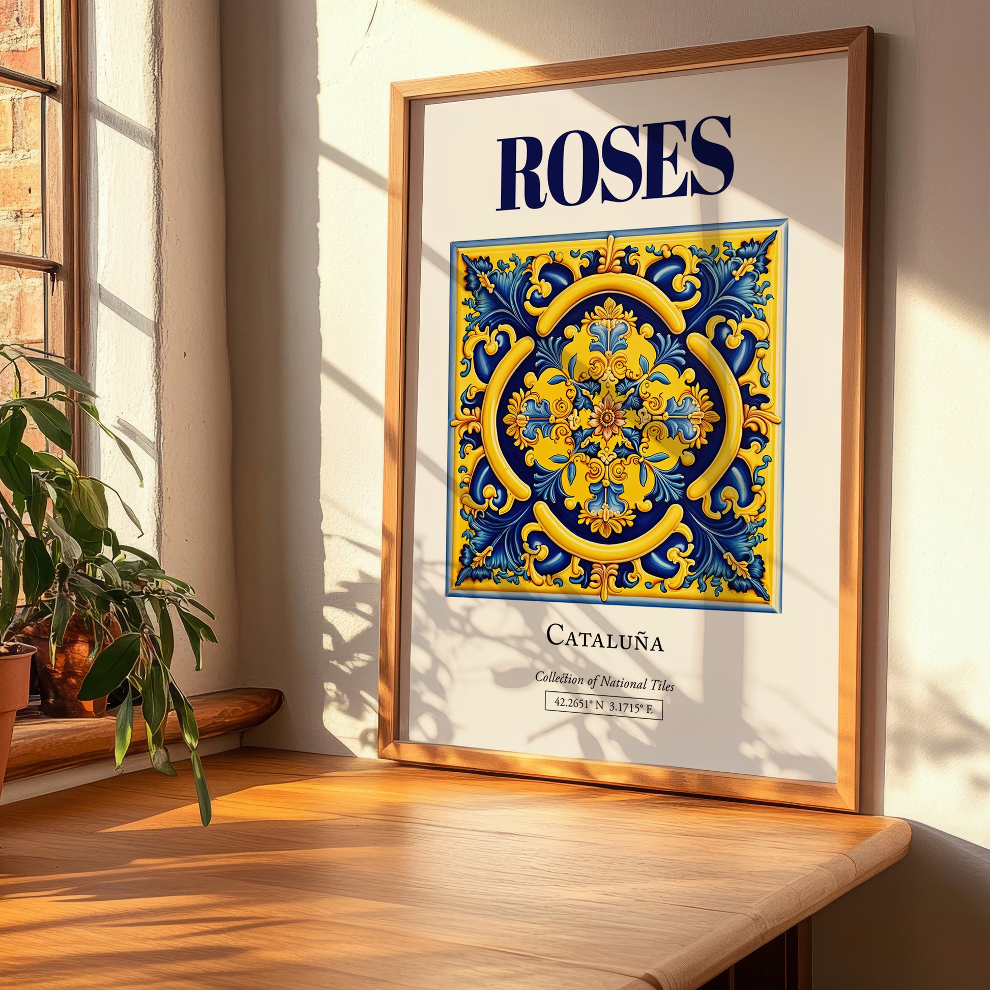 Roses, Spain – Travel Poster, clean layout with no caption