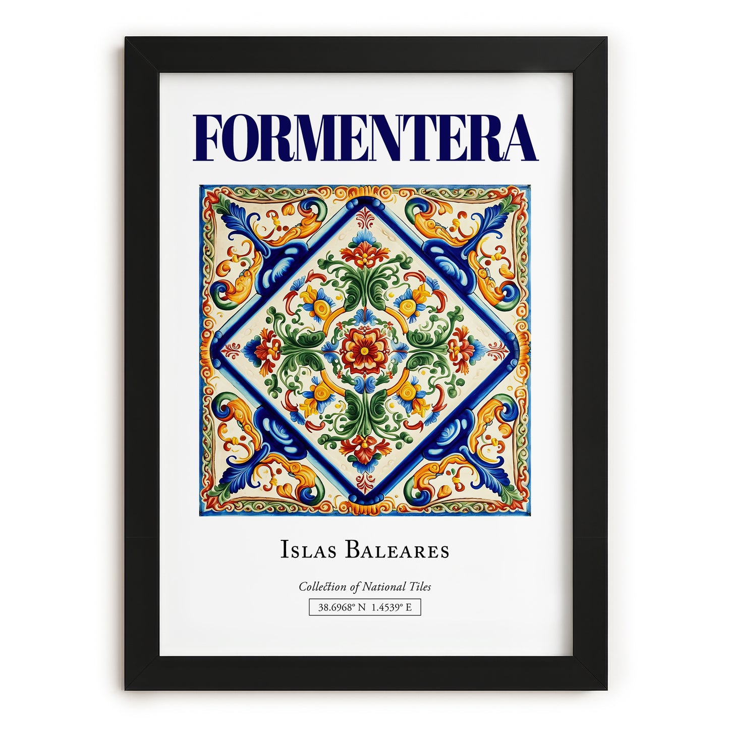 Formentera, Spain – Architectural Travel Art, in sleek black frame