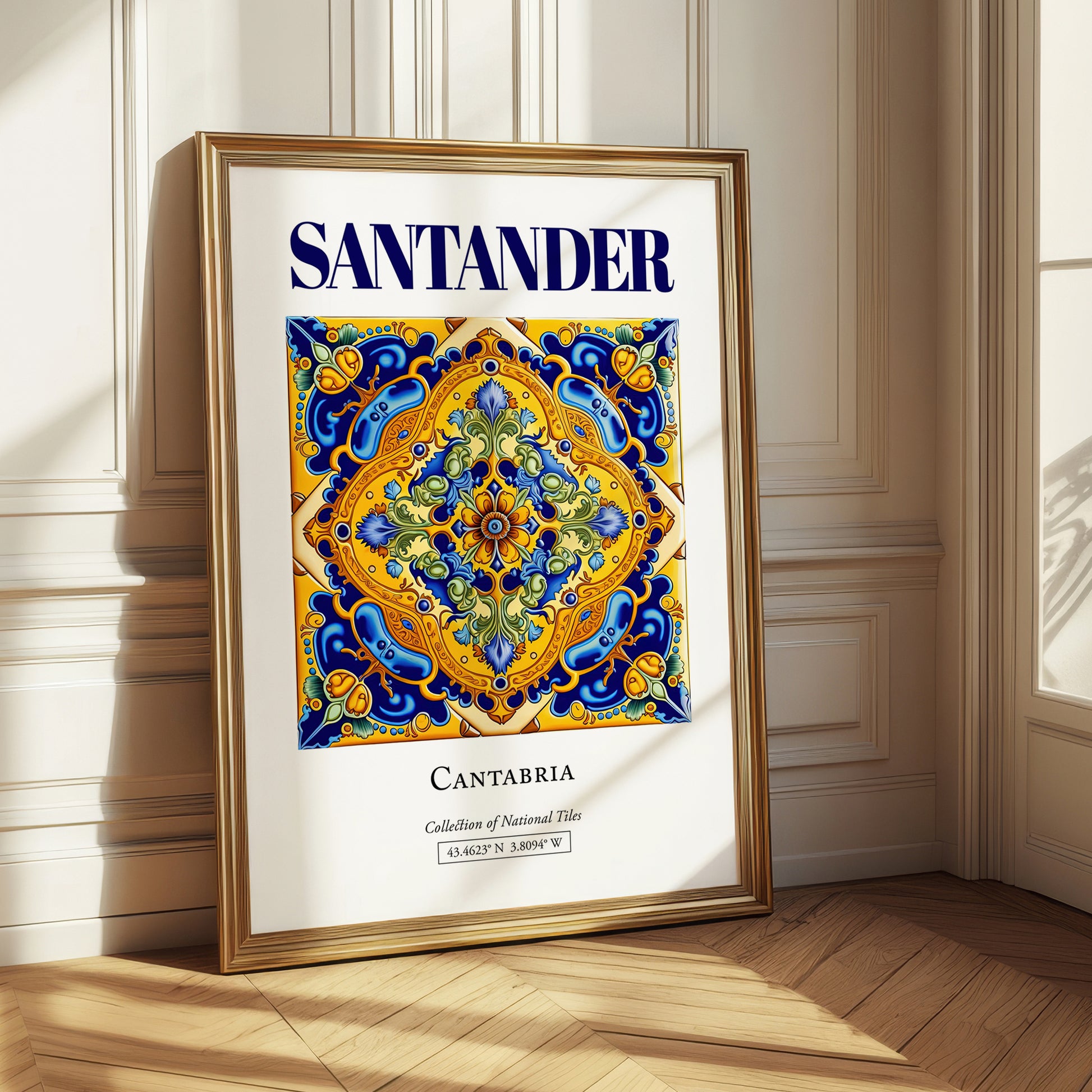 Santander, Spain – Minimalist Travel Print, styled in a charming Paris street view
