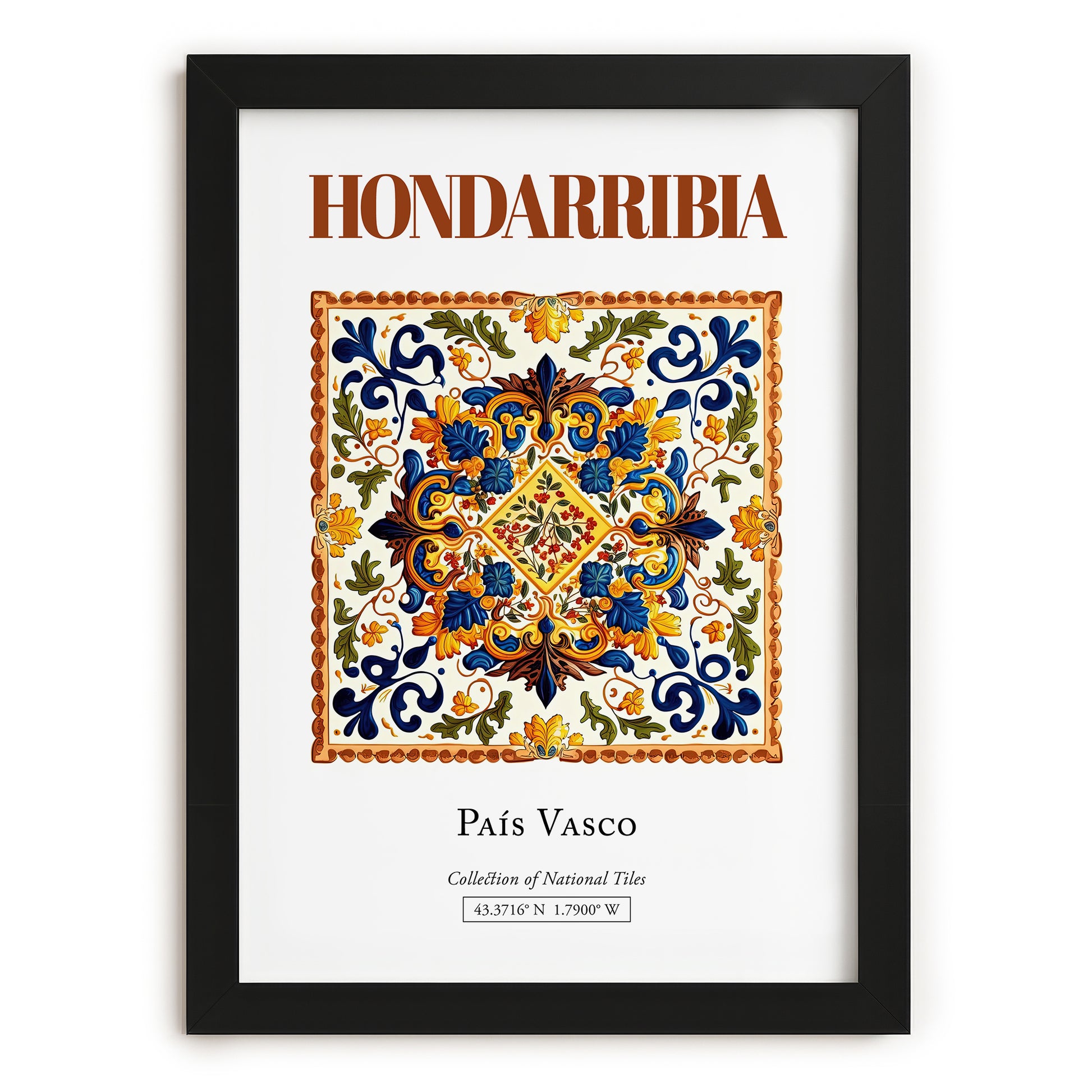 Hondarribia, Spain – Travel Poster, in sleek black frame