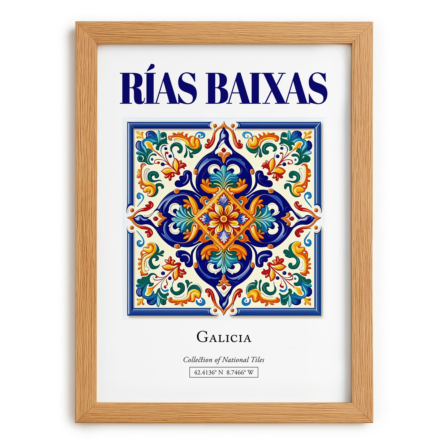 Rías Baixas, Spain – Travel Wall Decor, set in oak frame