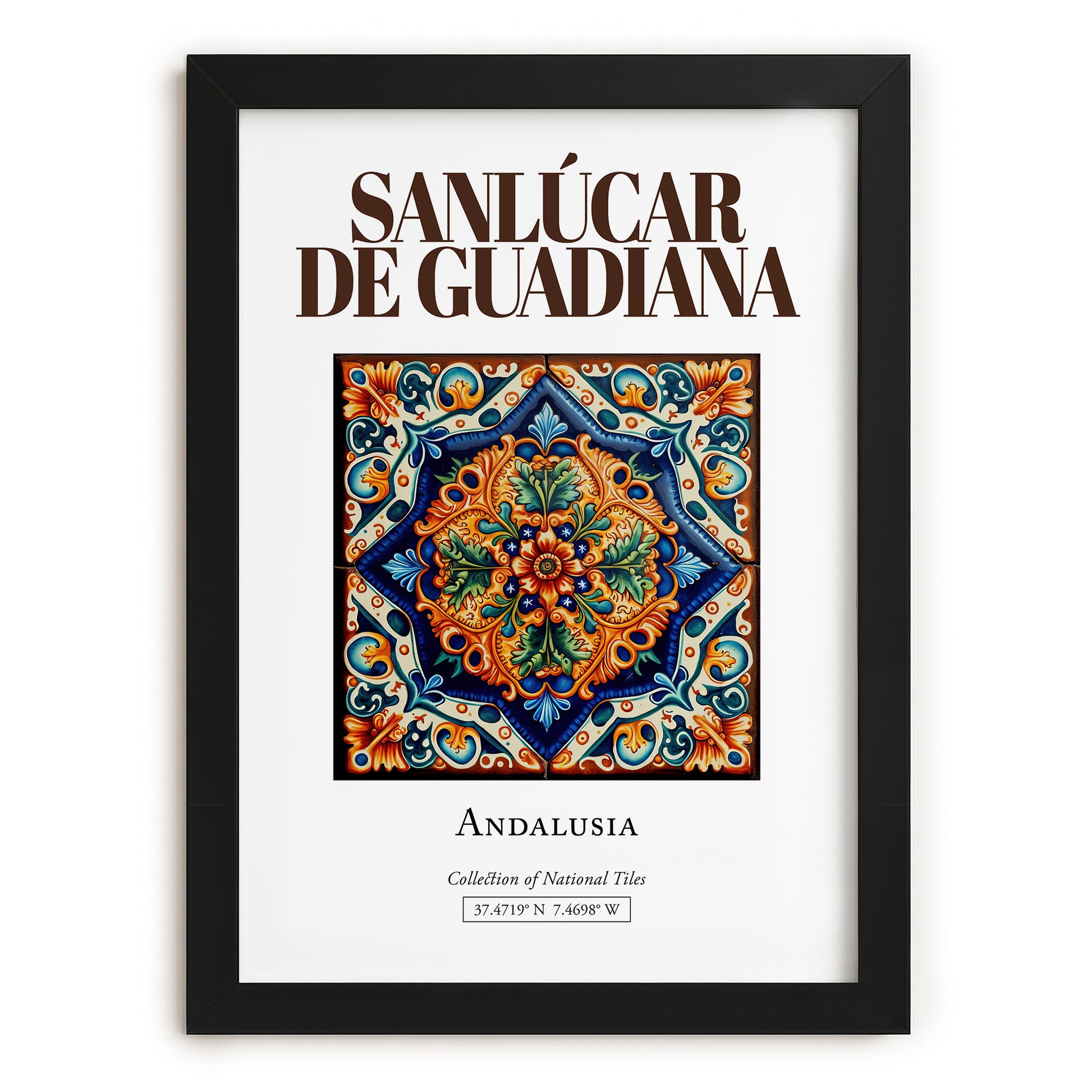 Sanlúcar de Guadiana, Spain – Travel Poster, in sleek black frame
