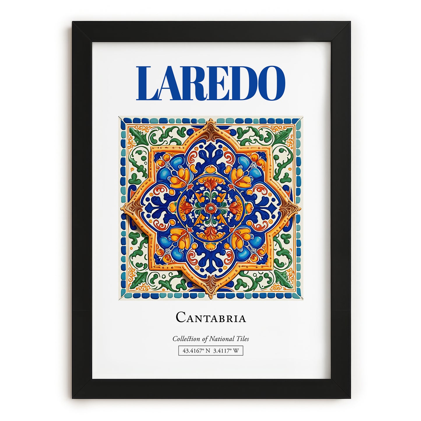 Laredo, Spain – Travel Wall Decor, in sleek black frame