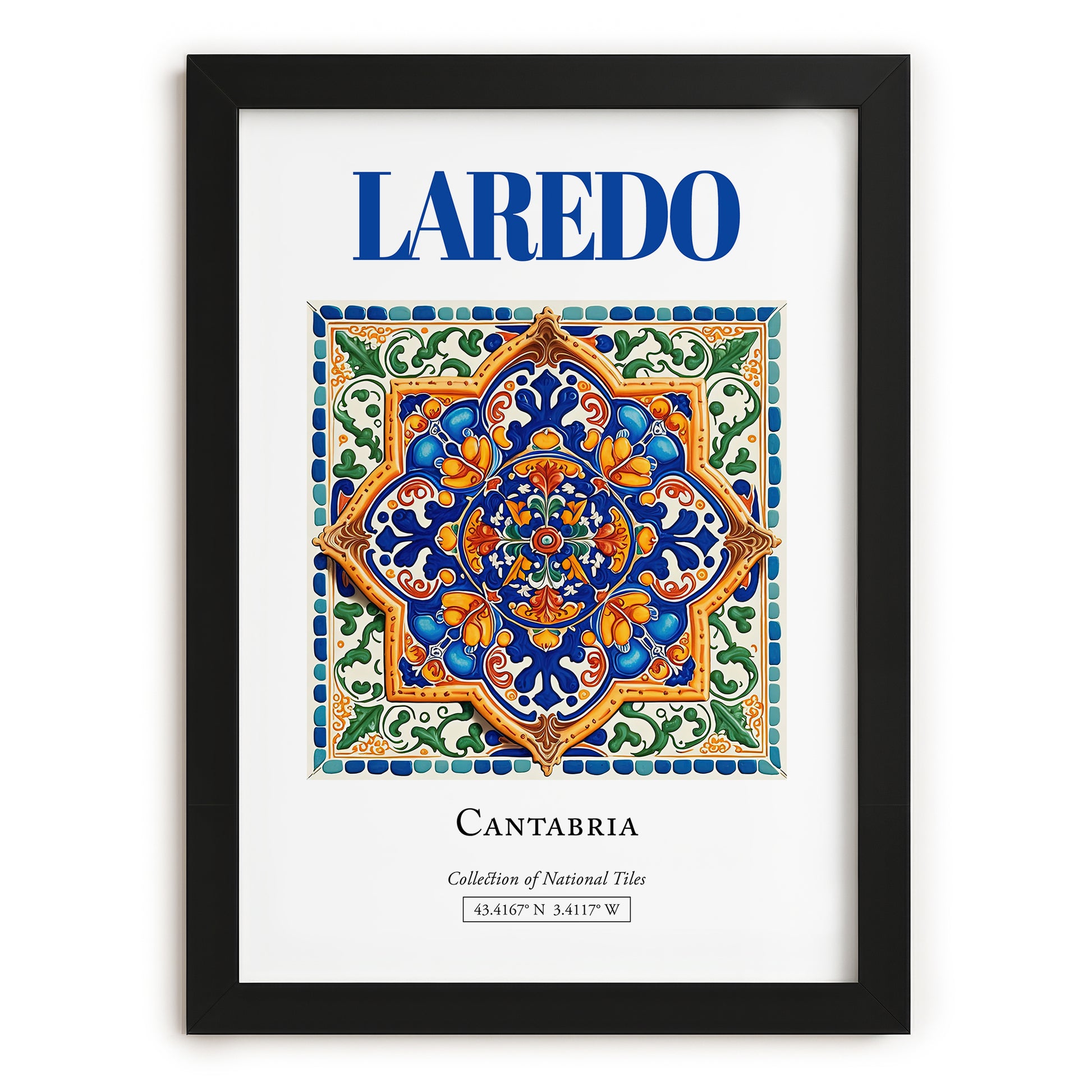 Laredo, Spain – Travel Wall Decor, in sleek black frame