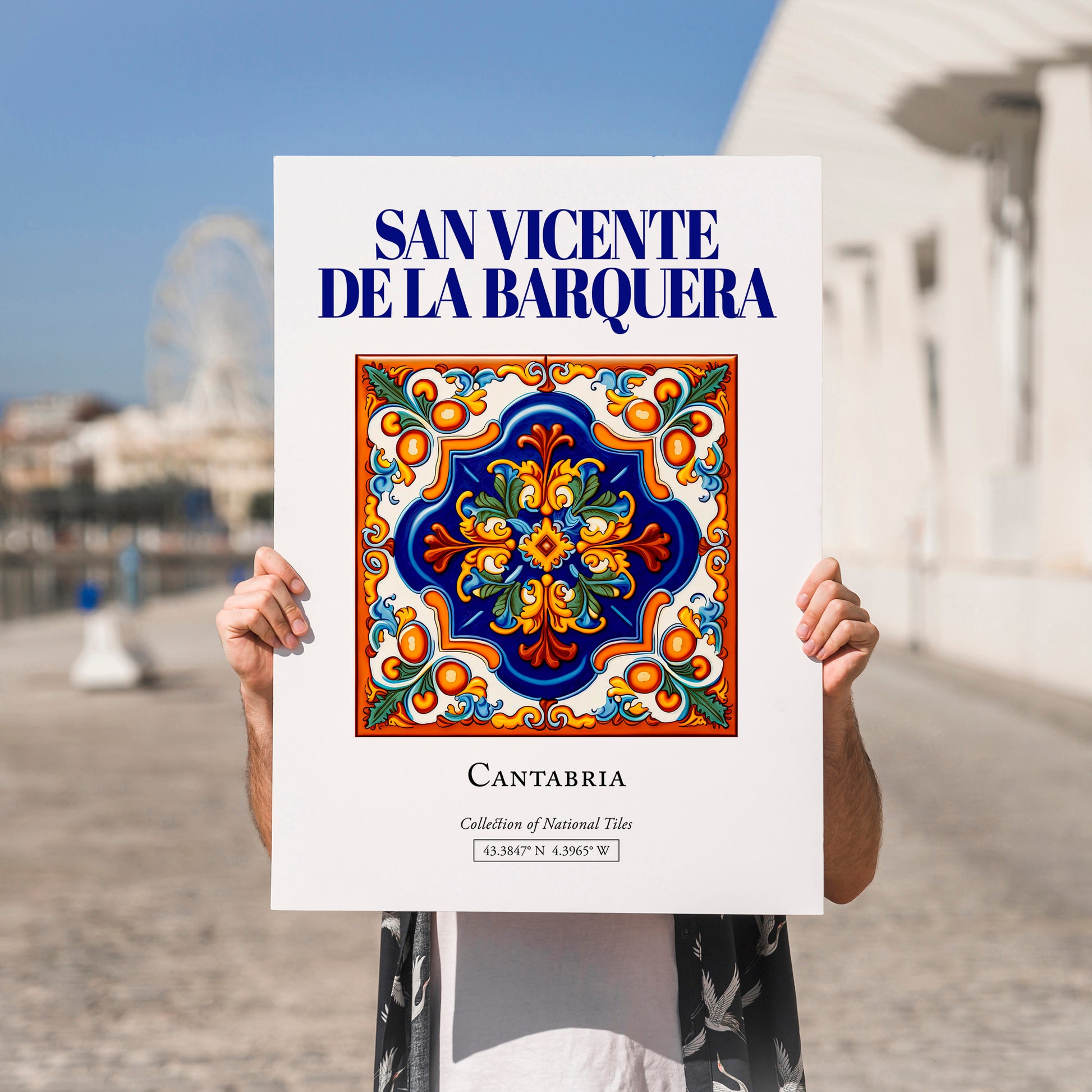 San Vicente de la Barquera, Spain – Travel Print, no-text version framed in wood