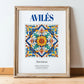 Avilés, Spain – Travel Print, in wooden frame leaning on the floor