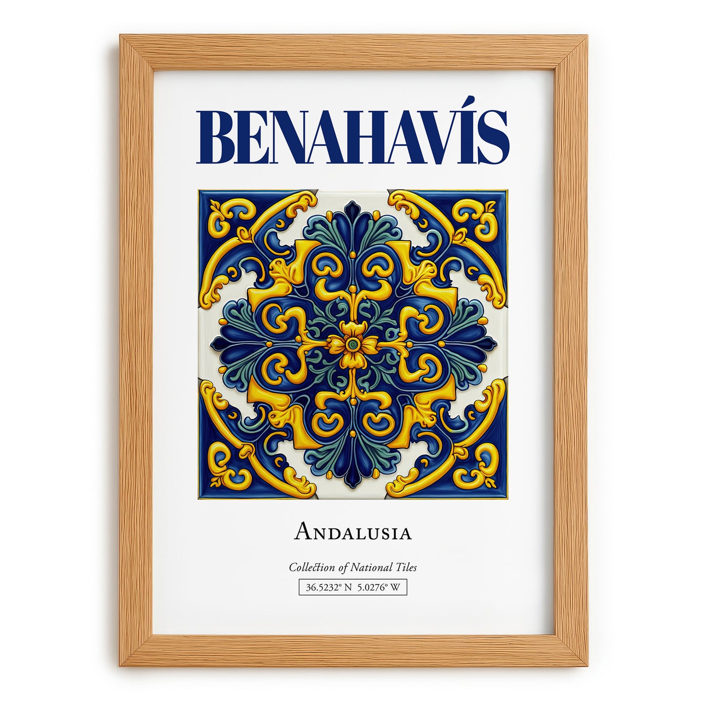 Benahavís, Spain – National Pride Wall Decor, set in oak frame