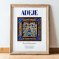 Adeje, Spain – World Heritage Travel Poster, in wooden frame leaning on the floor
