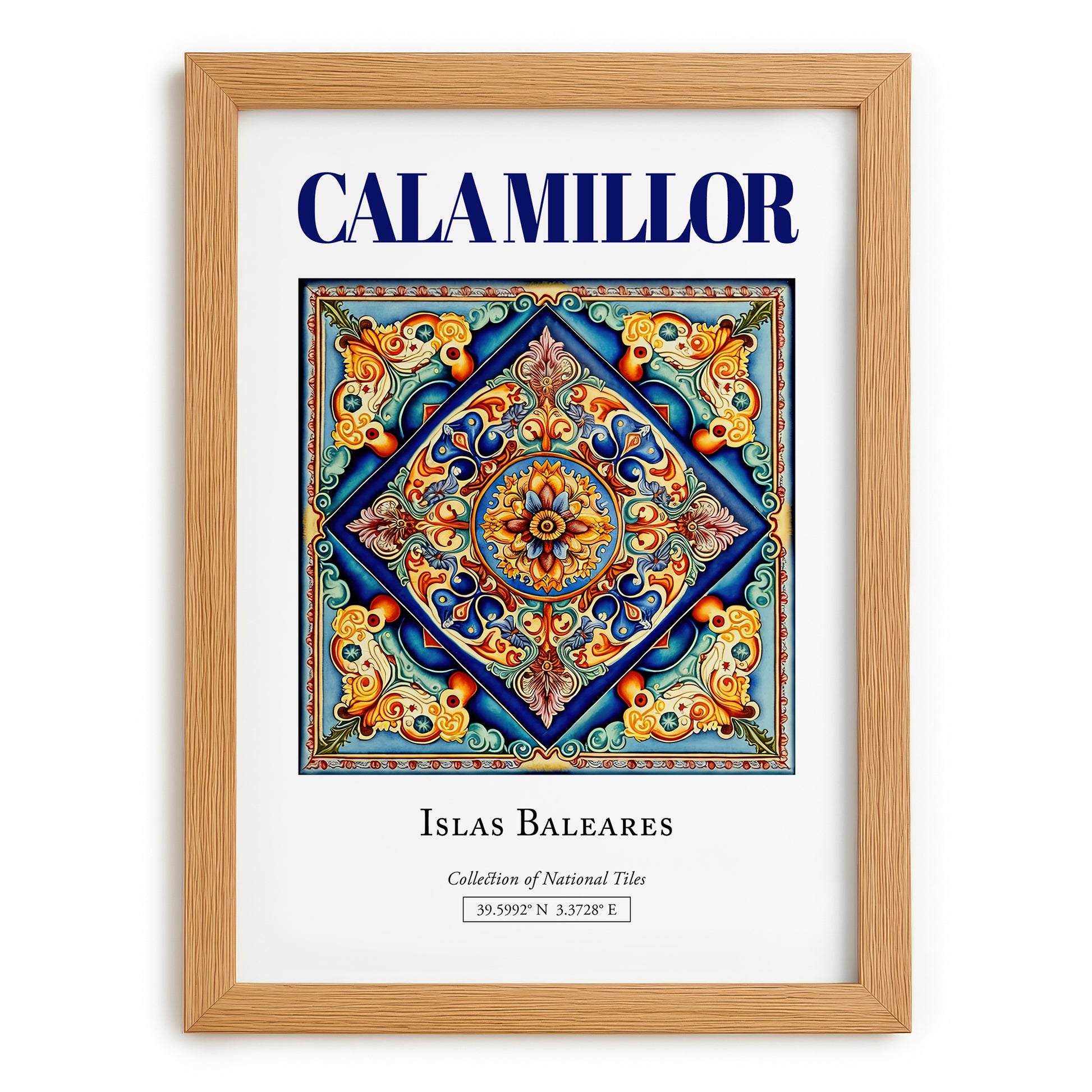 Cala Millor, Spain – Travel Wall Decor, set in oak frame
