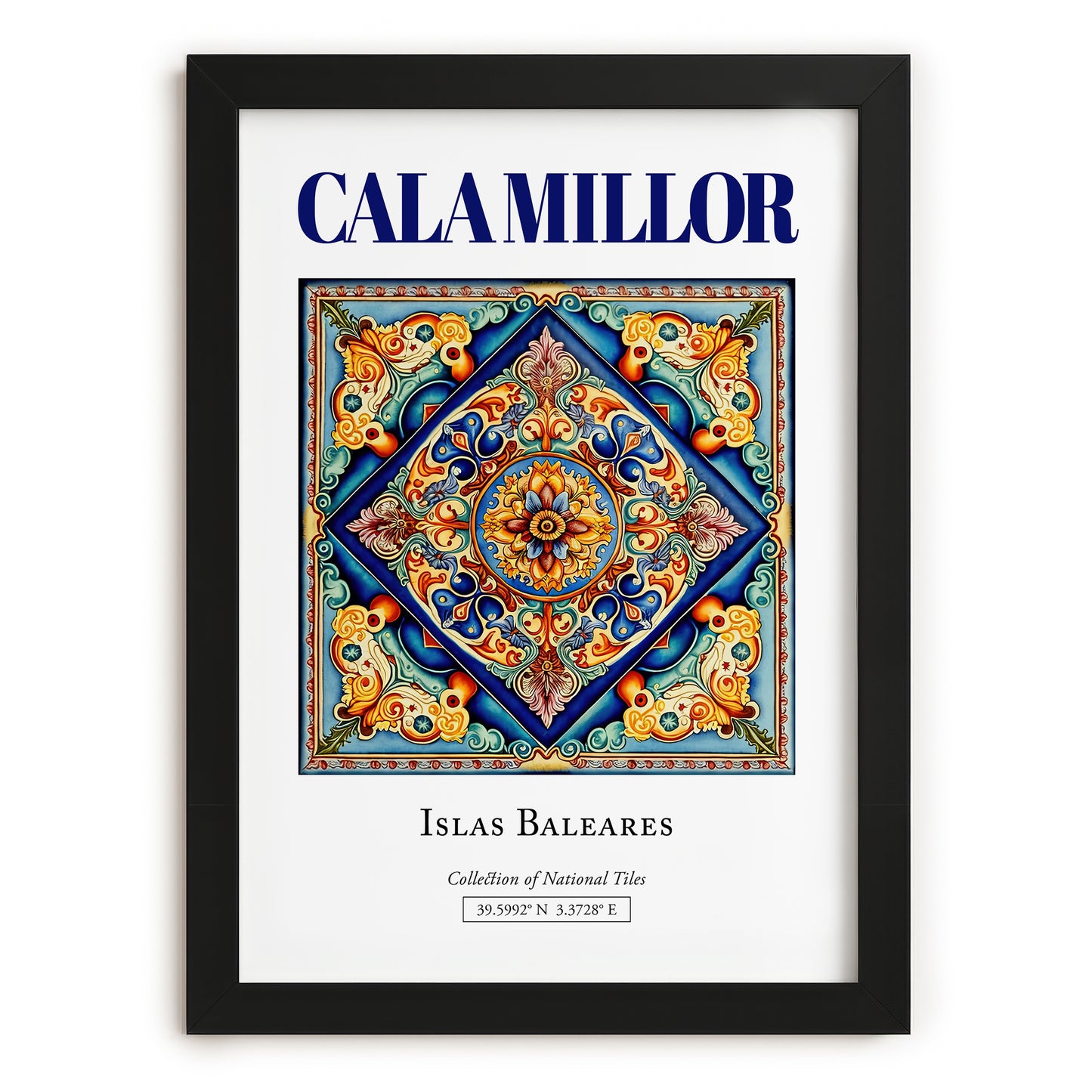 Cala Millor, Spain – Travel Wall Decor, in sleek black frame