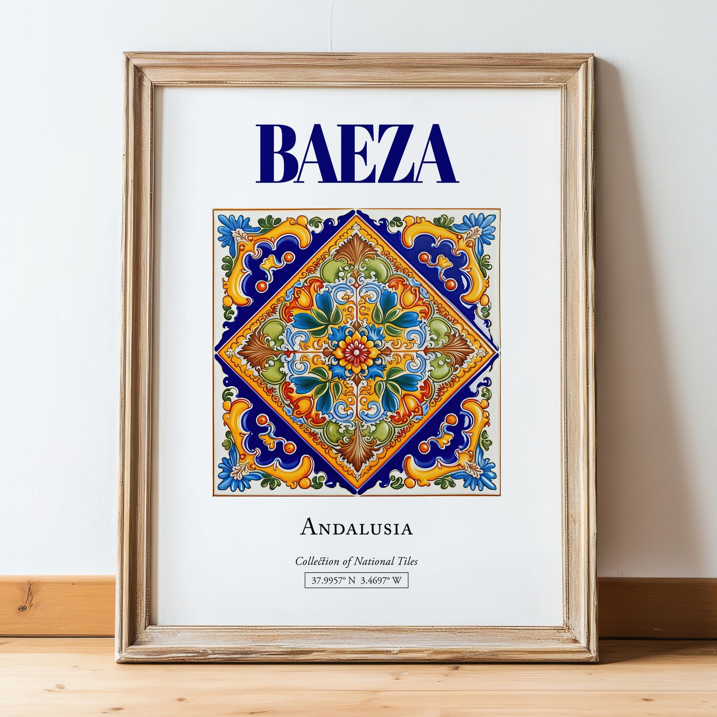 Baeza, Spain – Historic Cities Art Print, in wooden frame leaning on the floor
