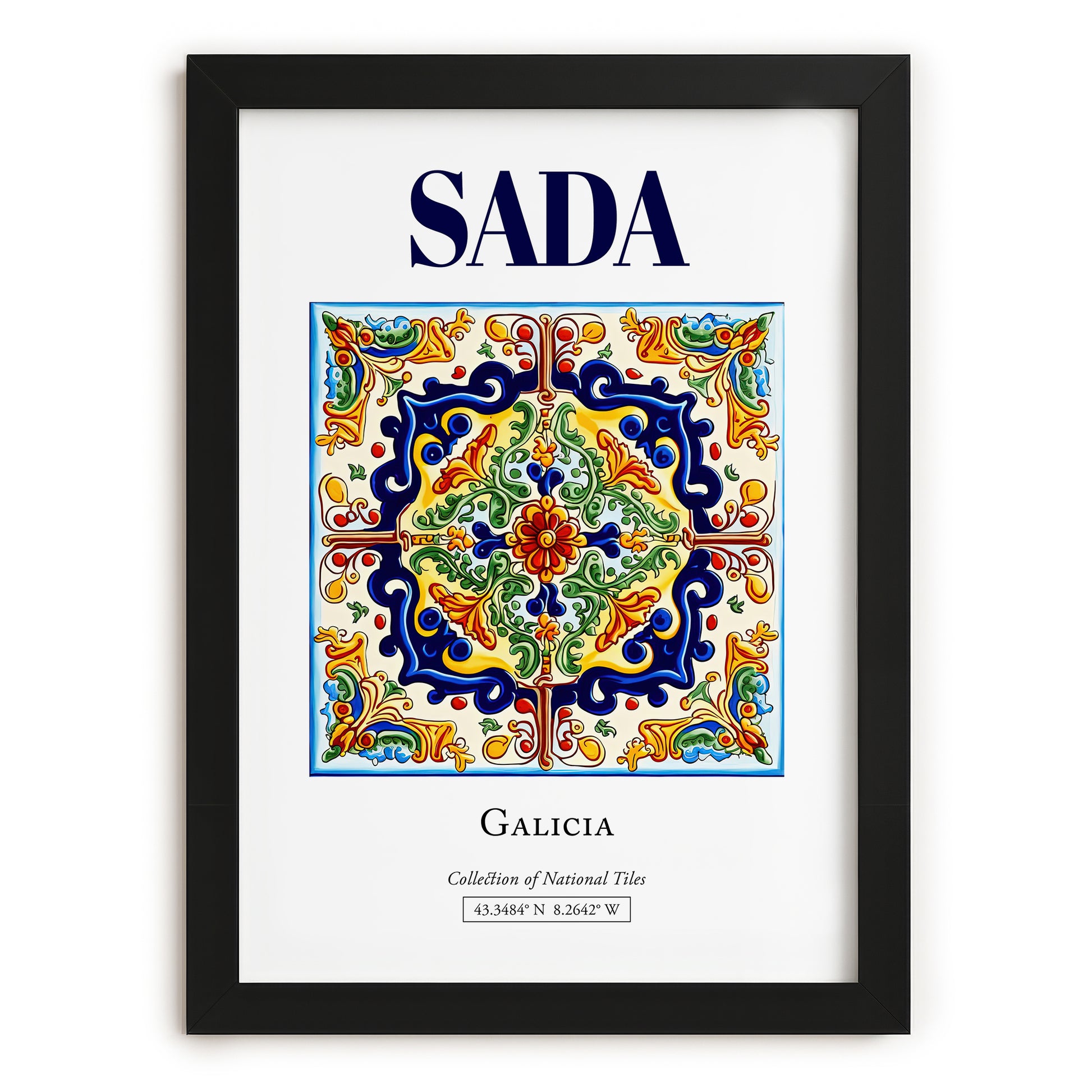 Sada, Spain – Travel Print, in sleek black frame