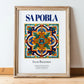 Sa Pobla, Spain – Travel Poster, in wooden frame leaning on the floor