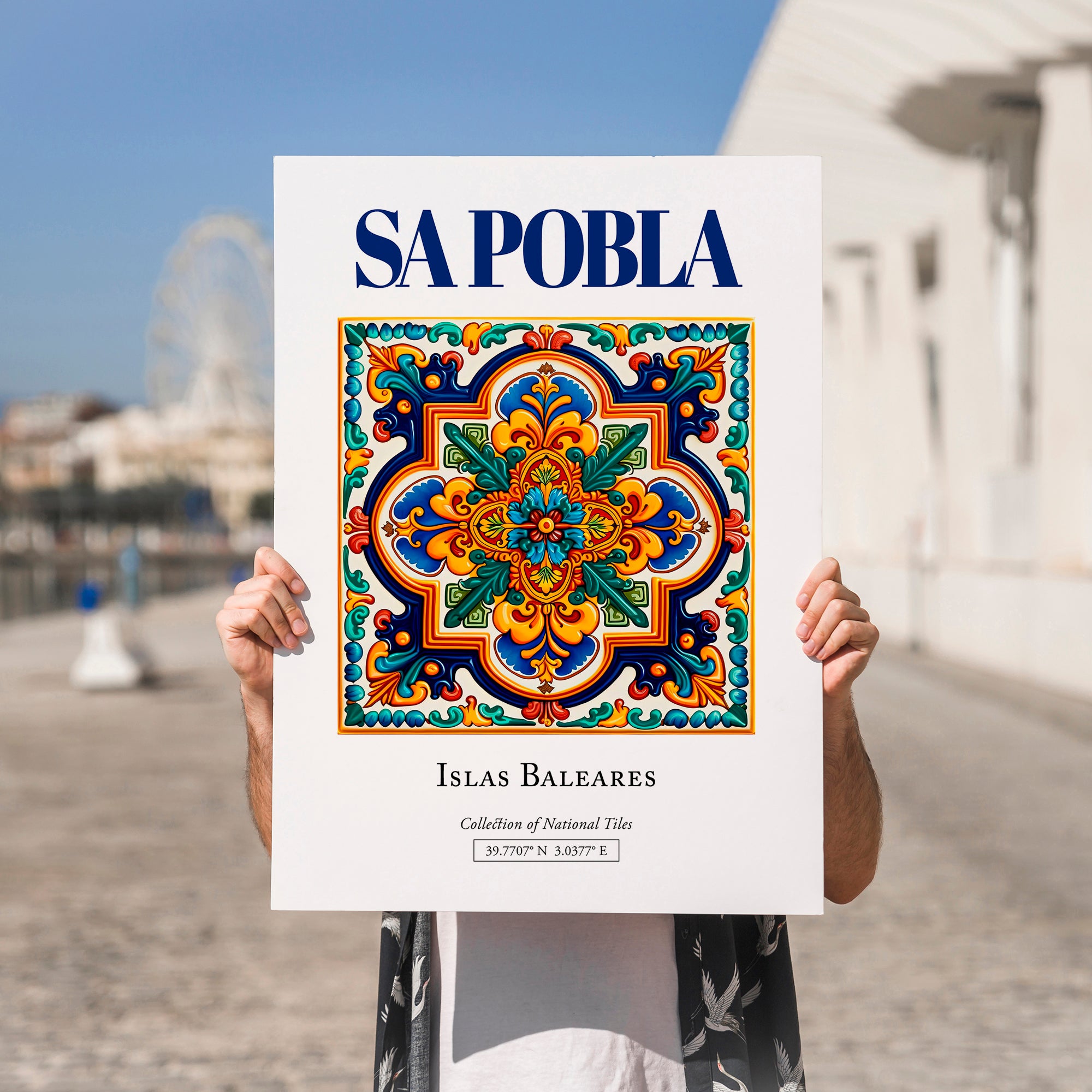 Sa Pobla, Spain – Travel Poster, no-text version framed in wood
