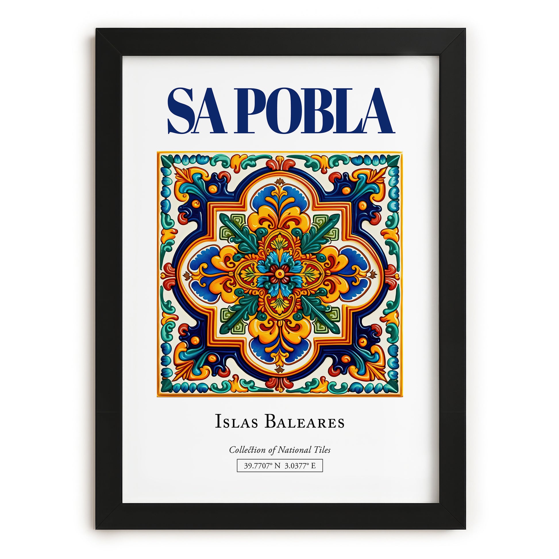 Sa Pobla, Spain – Travel Poster, in sleek black frame