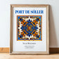Port de Sóller, Spain – Travel Poster, in wooden frame leaning on the floor
