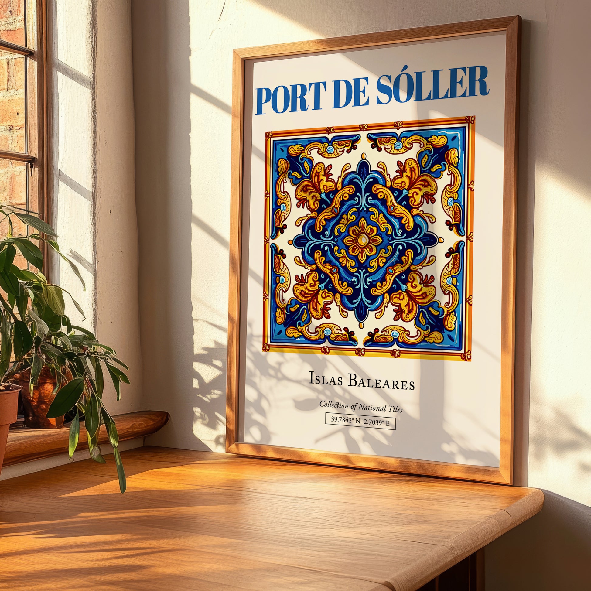 Port de Sóller, Spain – Travel Poster, clean layout with no caption
