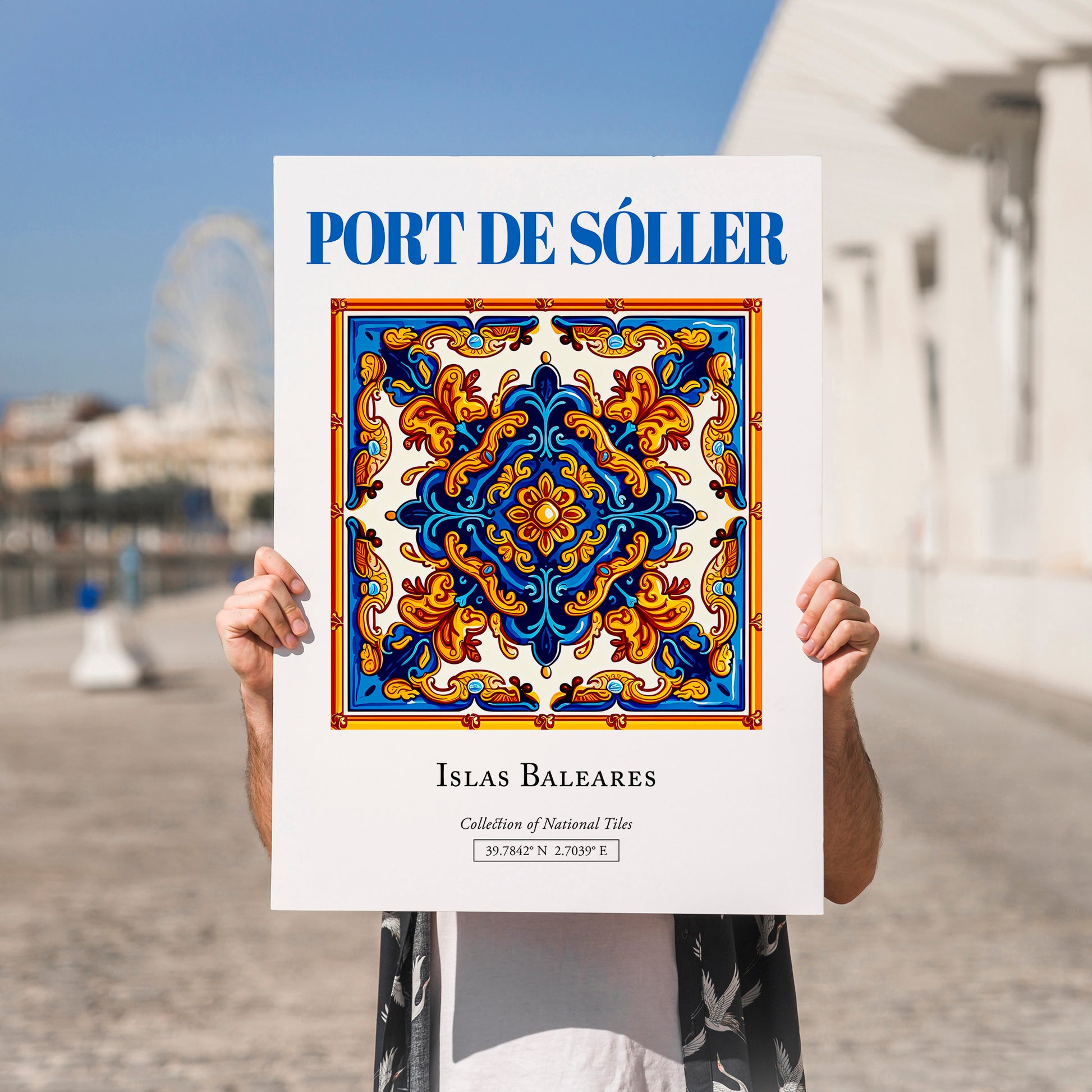 Port de Sóller, Spain – Travel Poster, no-text version framed in wood