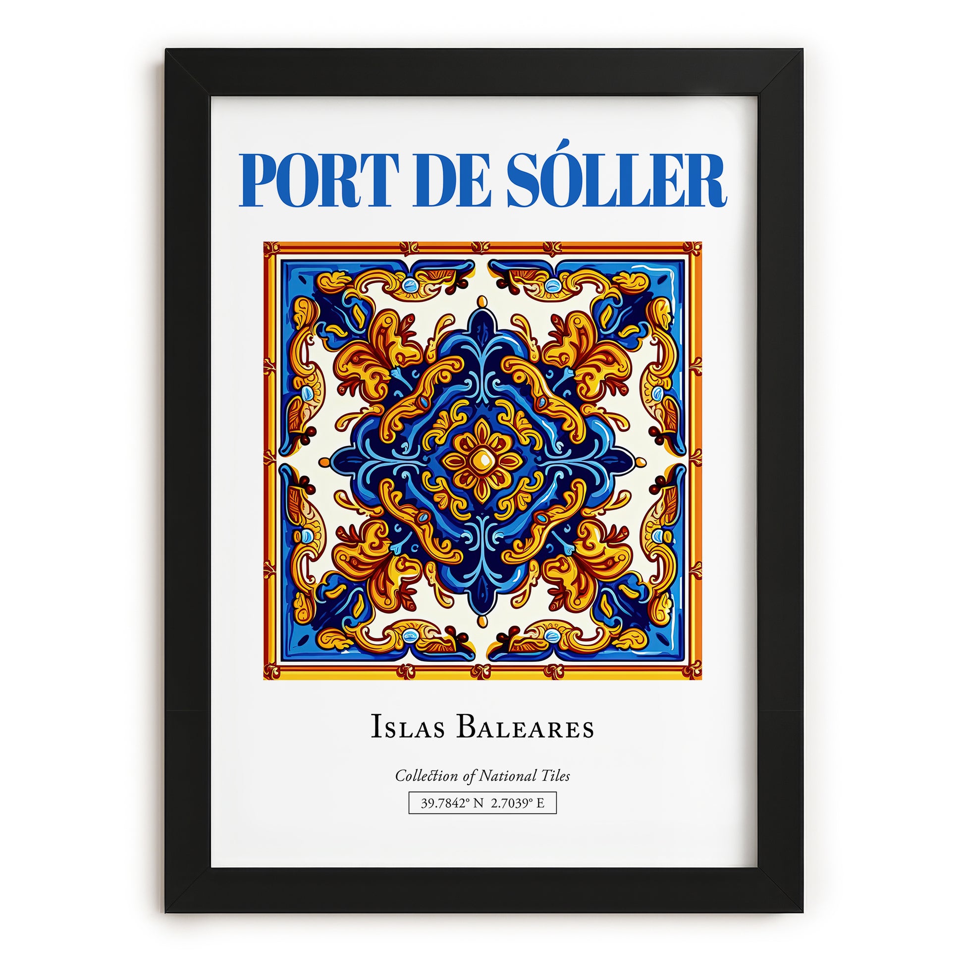 Port de Sóller, Spain – Travel Poster, in sleek black frame