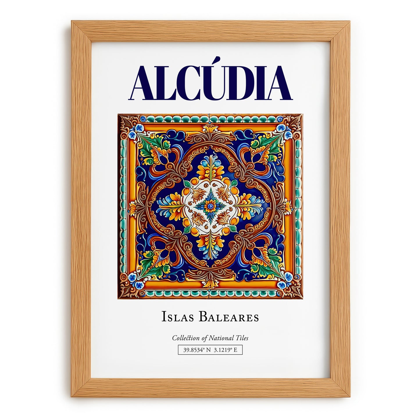Alcúdia, Spain – Travel Print, set in oak frame