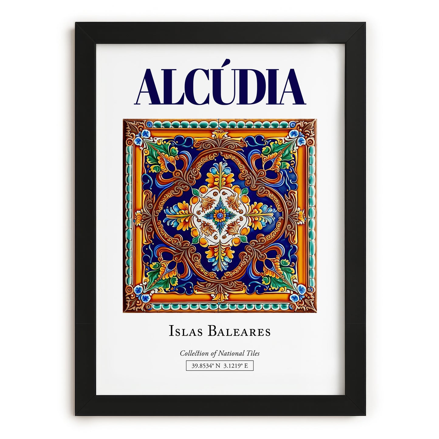 Alcúdia, Spain – Travel Print, in sleek black frame