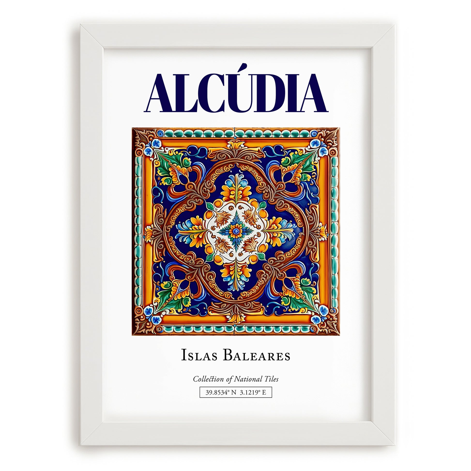 Alcúdia, Spain – Travel Print, placed in minimal white frame