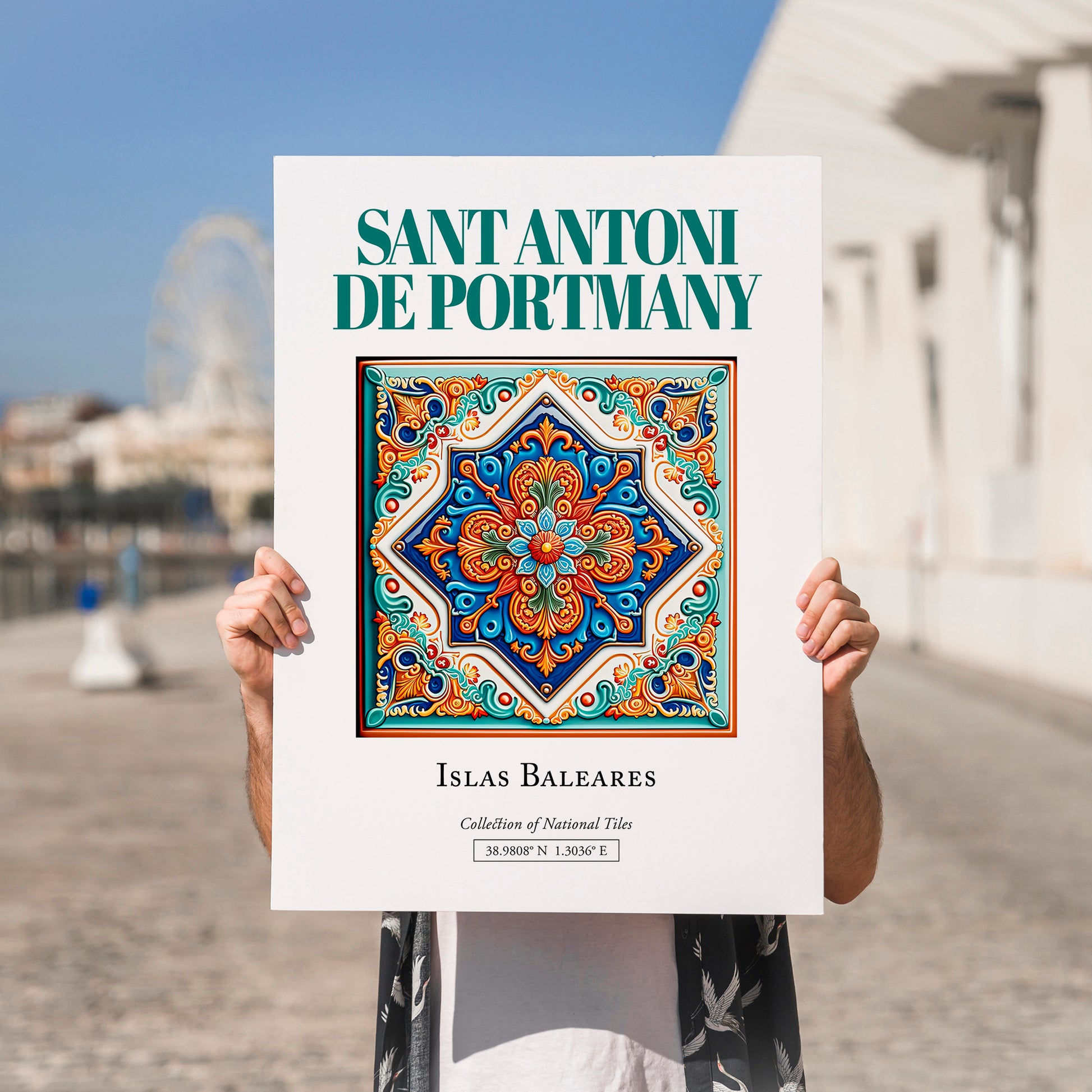 Sant Antoni de Portmany, Spain – Travel Poster, no-text version framed in wood