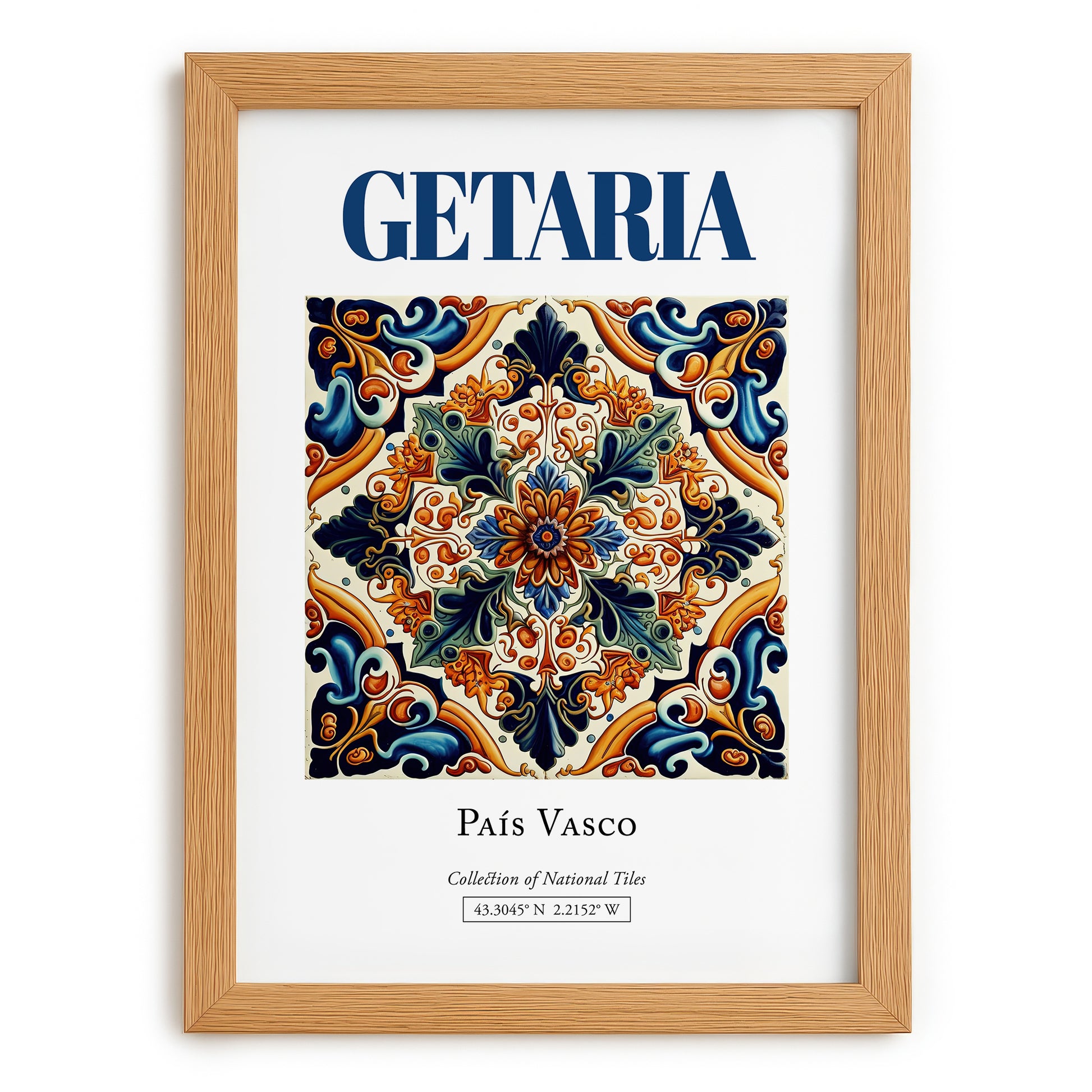 Getaria, Spain – Travel Wall Art, set in oak frame