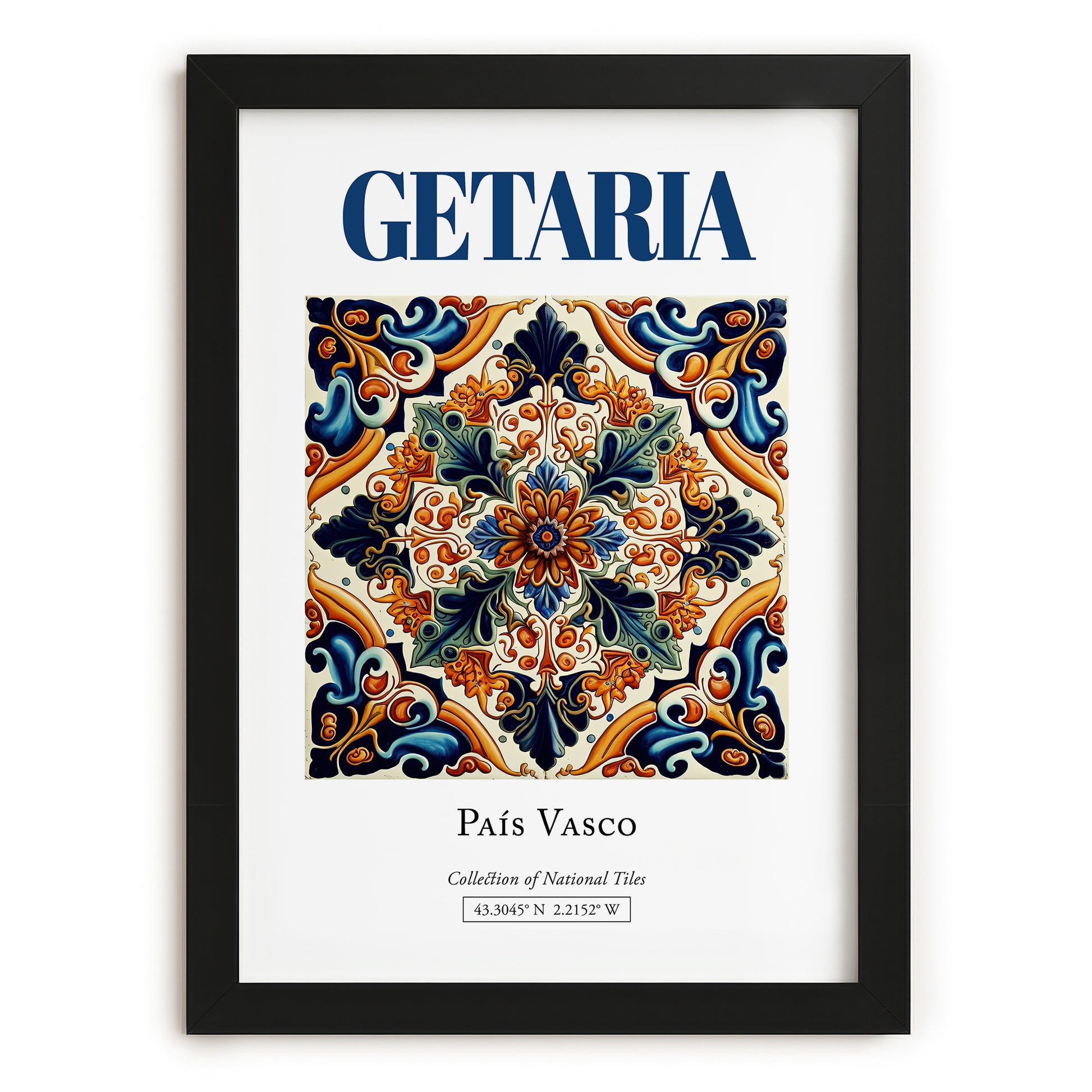 Getaria, Spain – Travel Wall Art, in sleek black frame