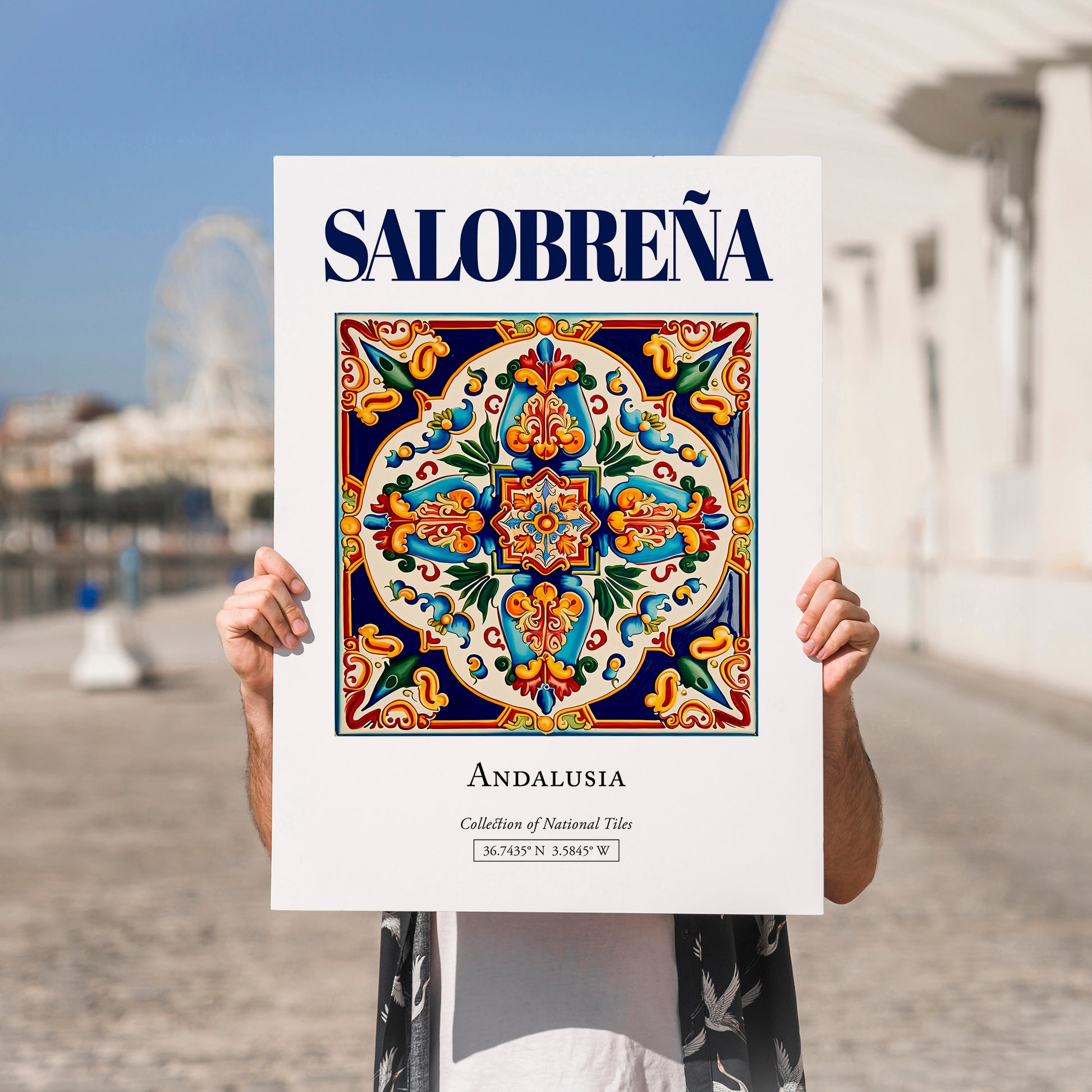 Salobreña, Spain – Travel Wall Decor, no-text version framed in wood