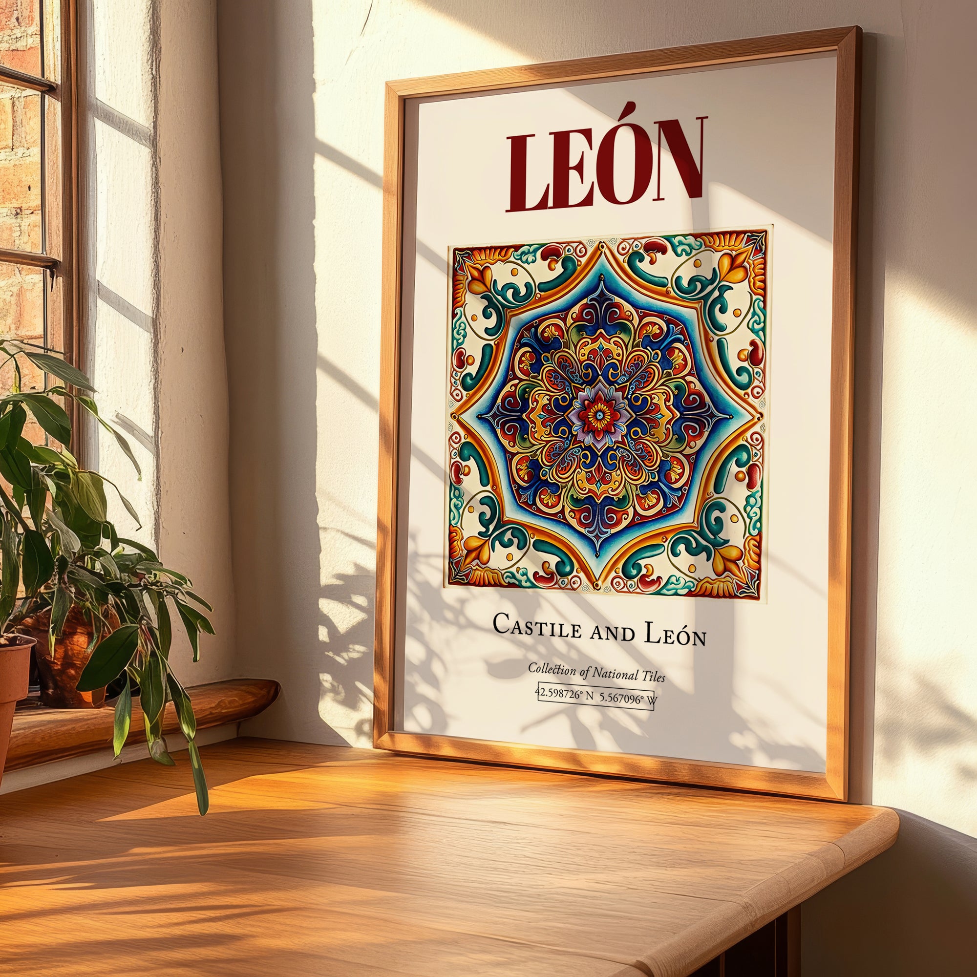León, Spain – Travel Print, clean layout with no caption