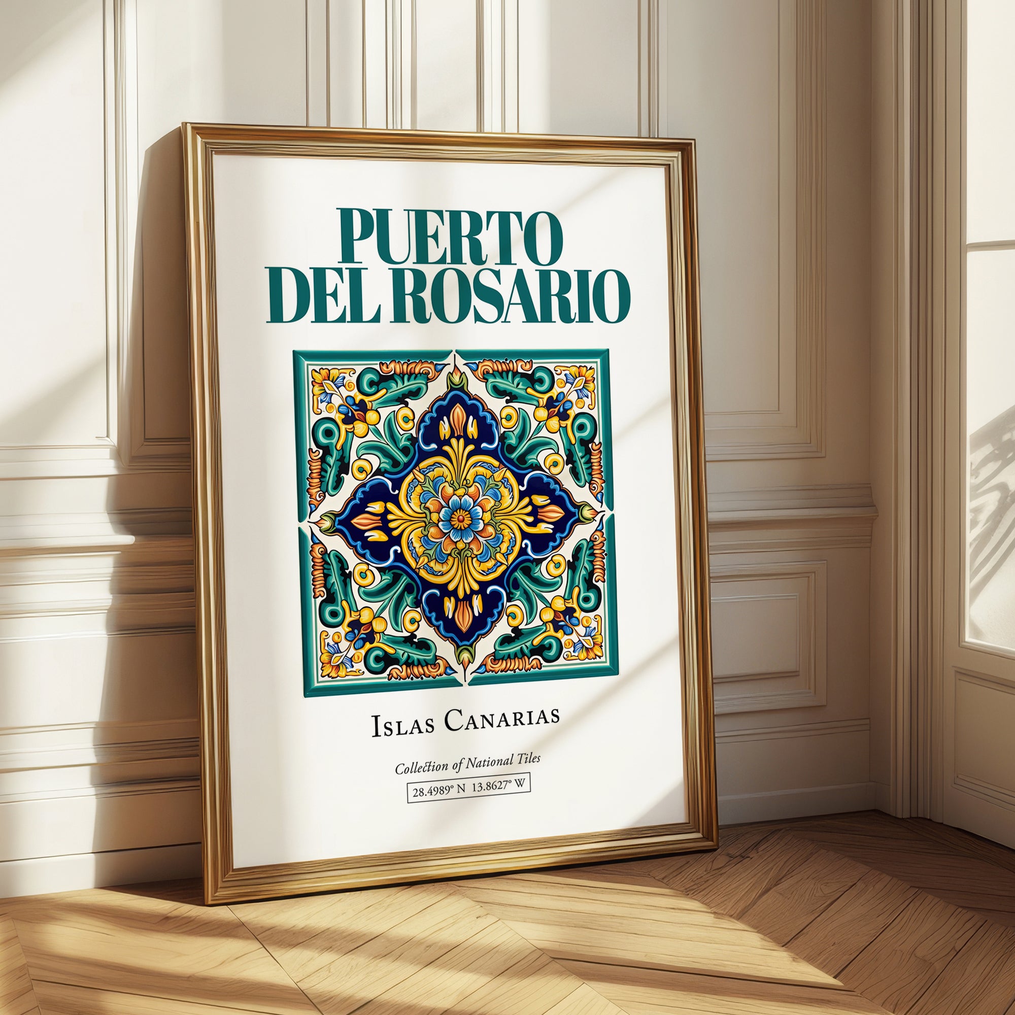 Puerto del Rosario, Spain – Minimalist Travel Print, styled in a charming Paris street view