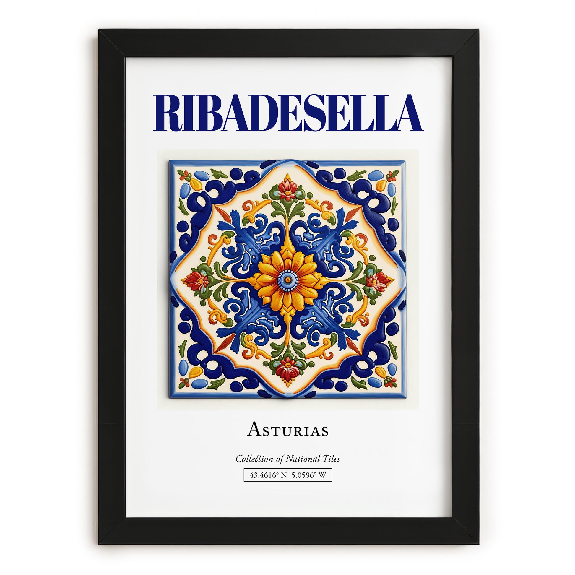 Ribadesella, Spain – Travel Print, in sleek black frame