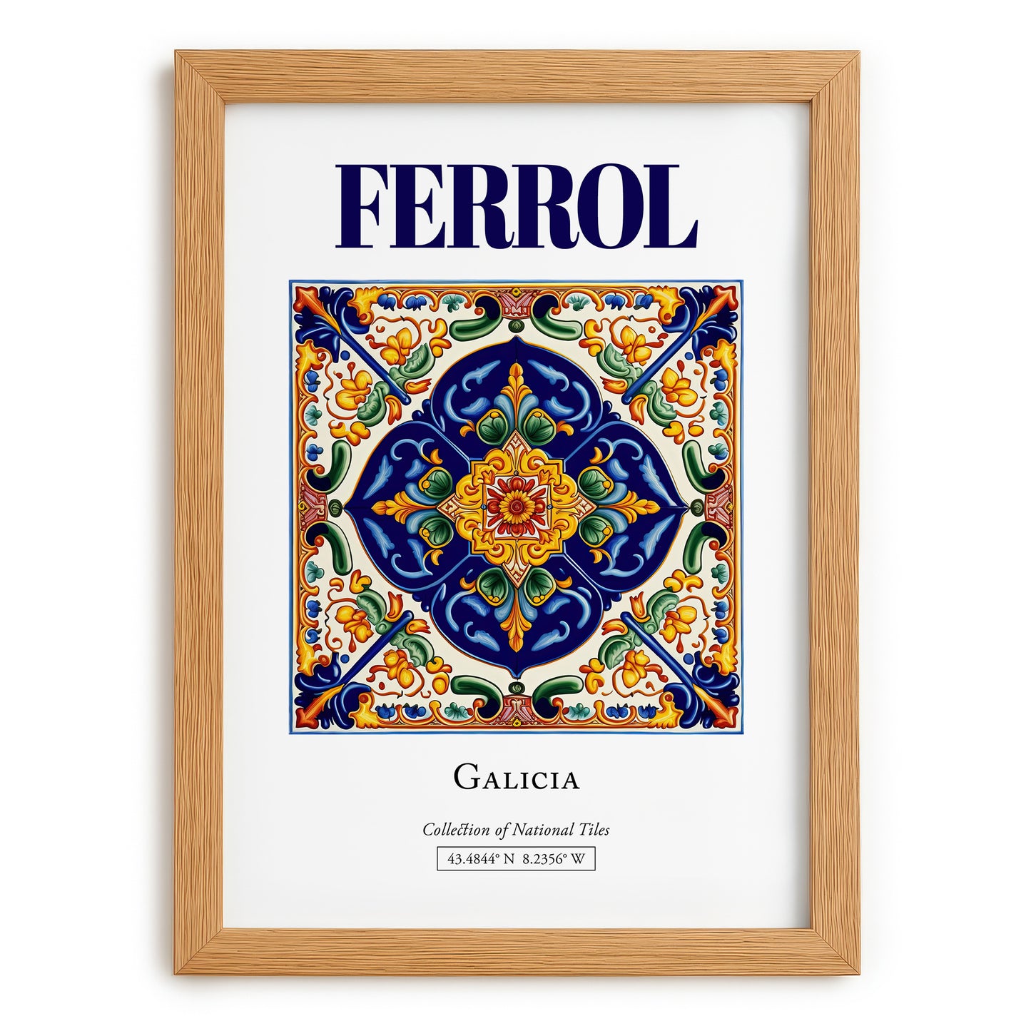 Ferrol, Spain – Wanderlust Wall Decor, set in oak frame