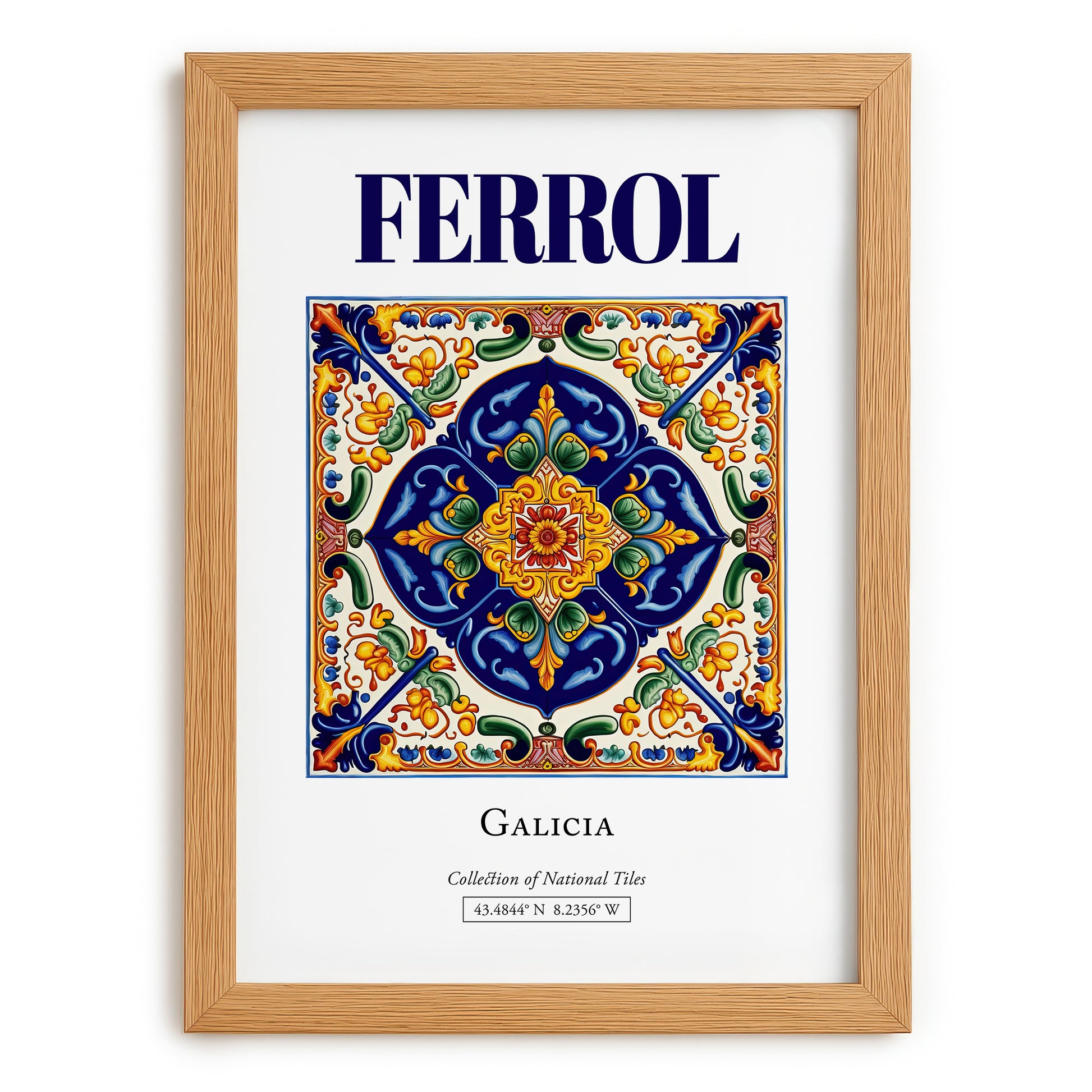 Ferrol, Spain – Wanderlust Wall Decor, set in oak frame
