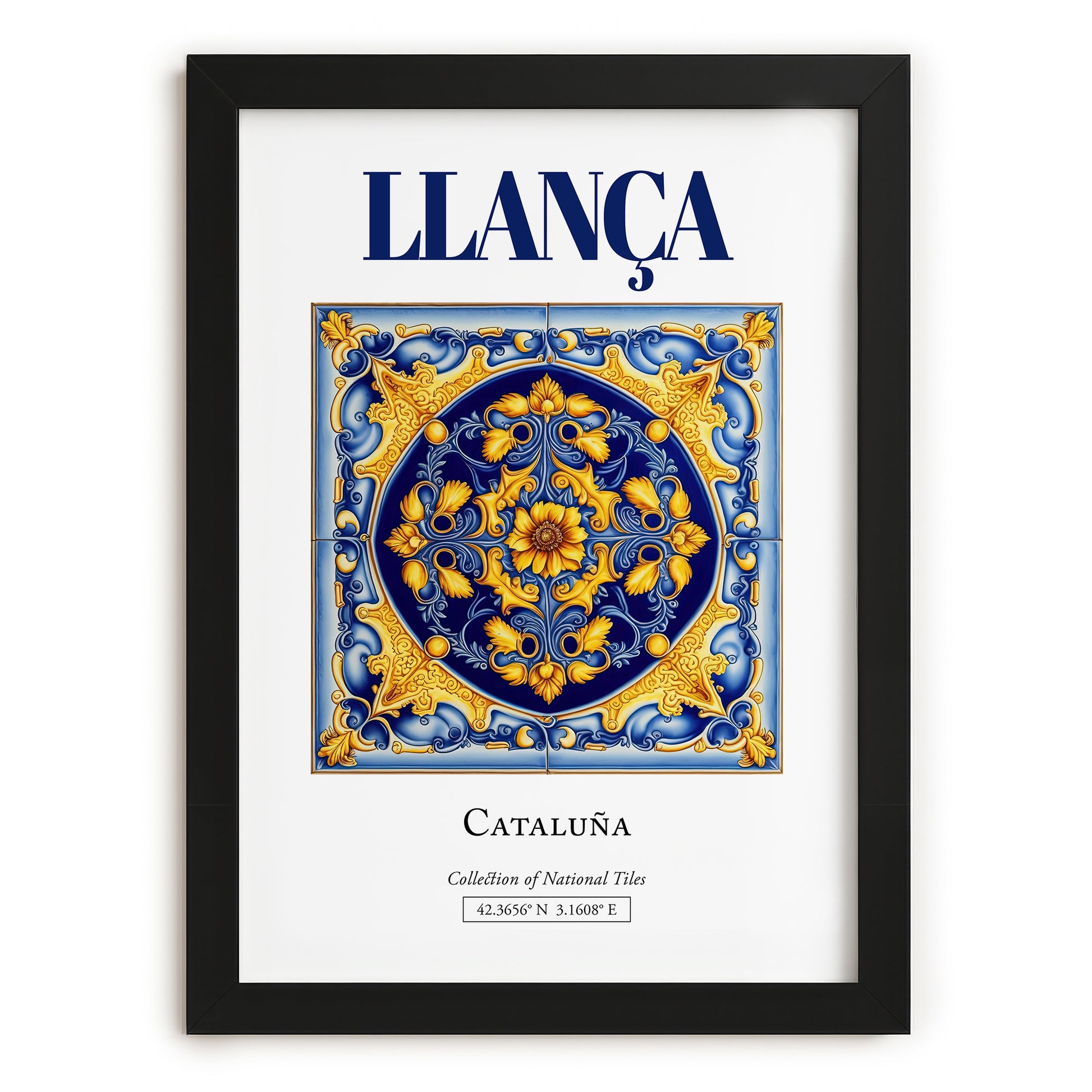 Llança, Spain – Travel Memories Wall Print, in sleek black frame