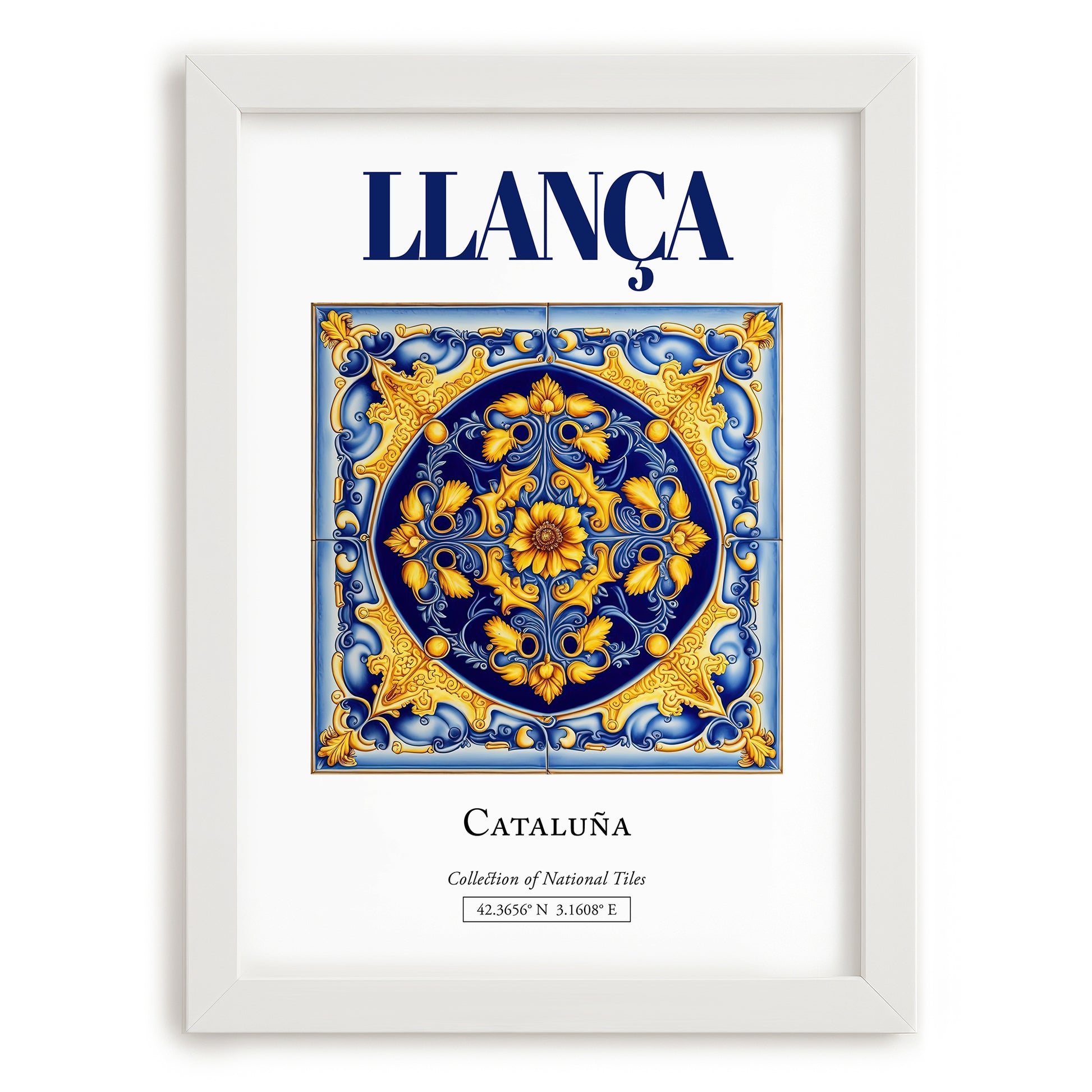 Llança, Spain – Travel Memories Wall Print, placed in minimal white frame