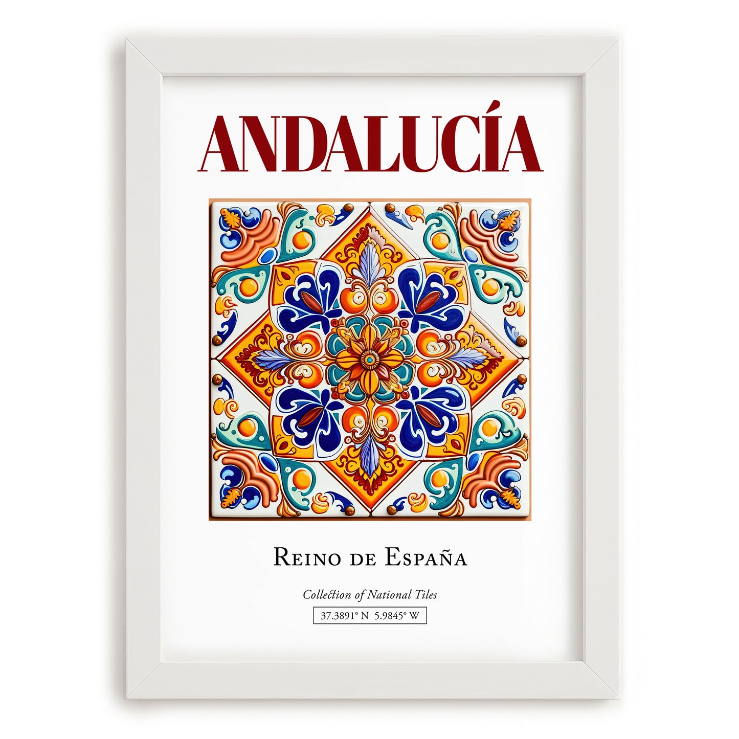 Andalucía, Spain – Travel Wall Art, placed in minimal white frame