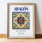 Aragón, Spain – Travel Print, in wooden frame leaning on the floor