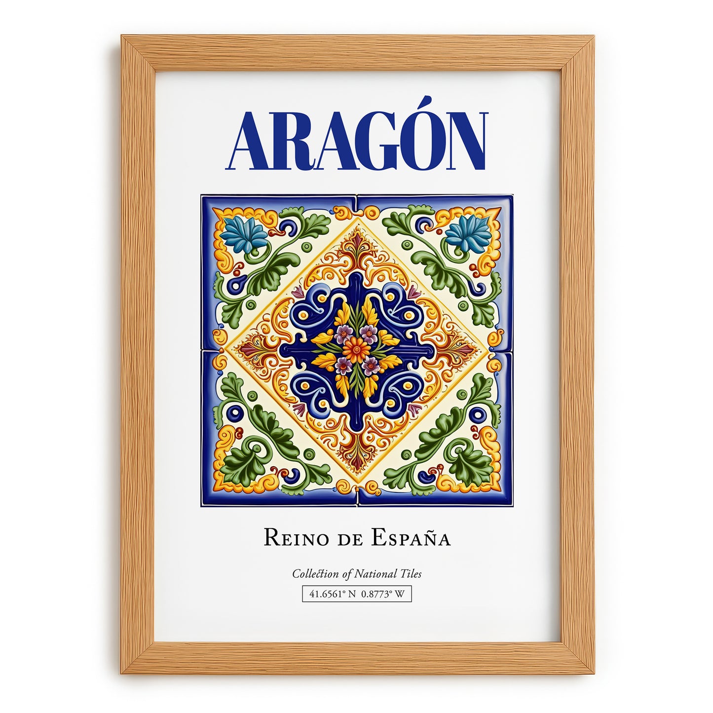 Aragón, Spain – Travel Print, set in oak frame