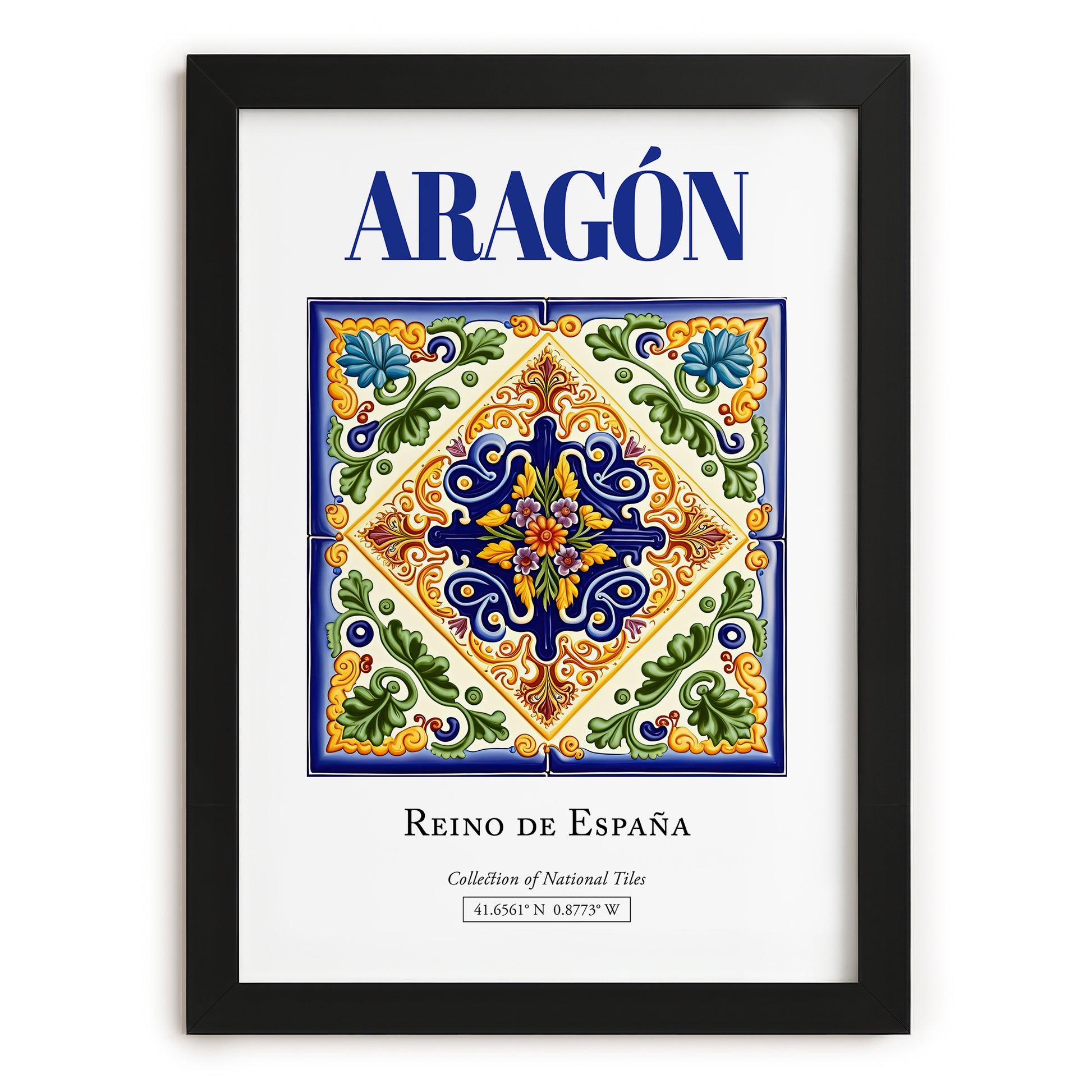 Aragón, Spain – Travel Print, in sleek black frame