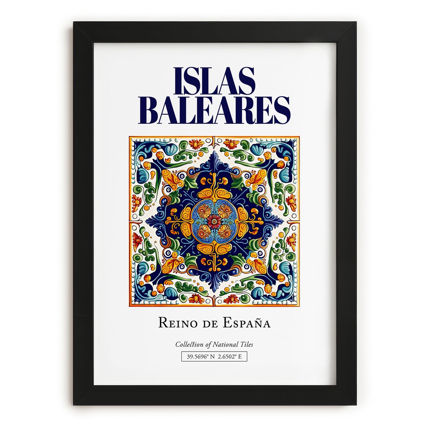 Islas Baleares, Spain – Travel Wall Decor, in sleek black frame